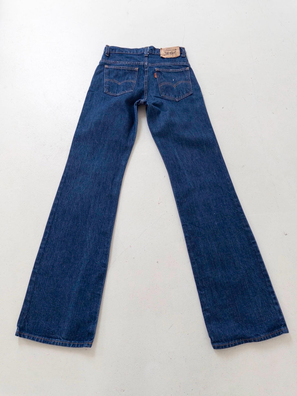 Levis 617 Jeans W26 70s Vintage Flared Darkblue Denim Orange Tab Made in Belgium 1978