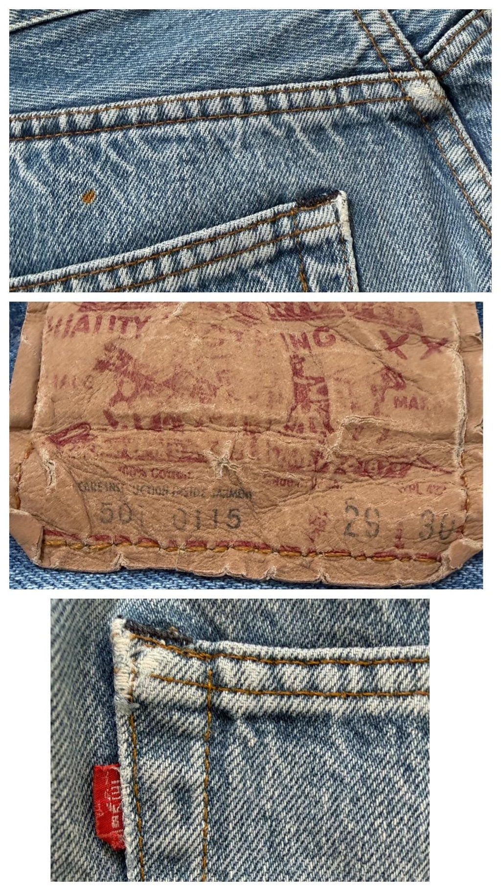 Levis 501 Jeans W27 L29 80s Vintage Made in USA Distressed Faded Mid Blue Denim 1983
