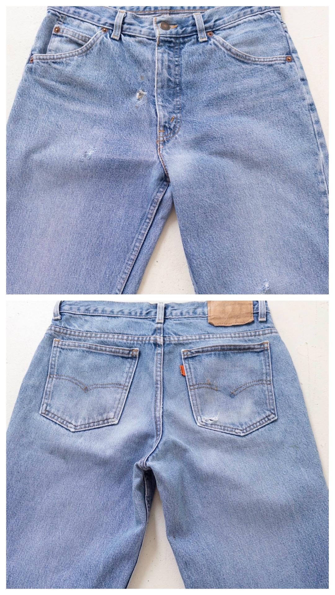 Vintage Levis Orange Tab Dad Jeans W29 W30 - 80s Made in Belgium Distressed Light Blue