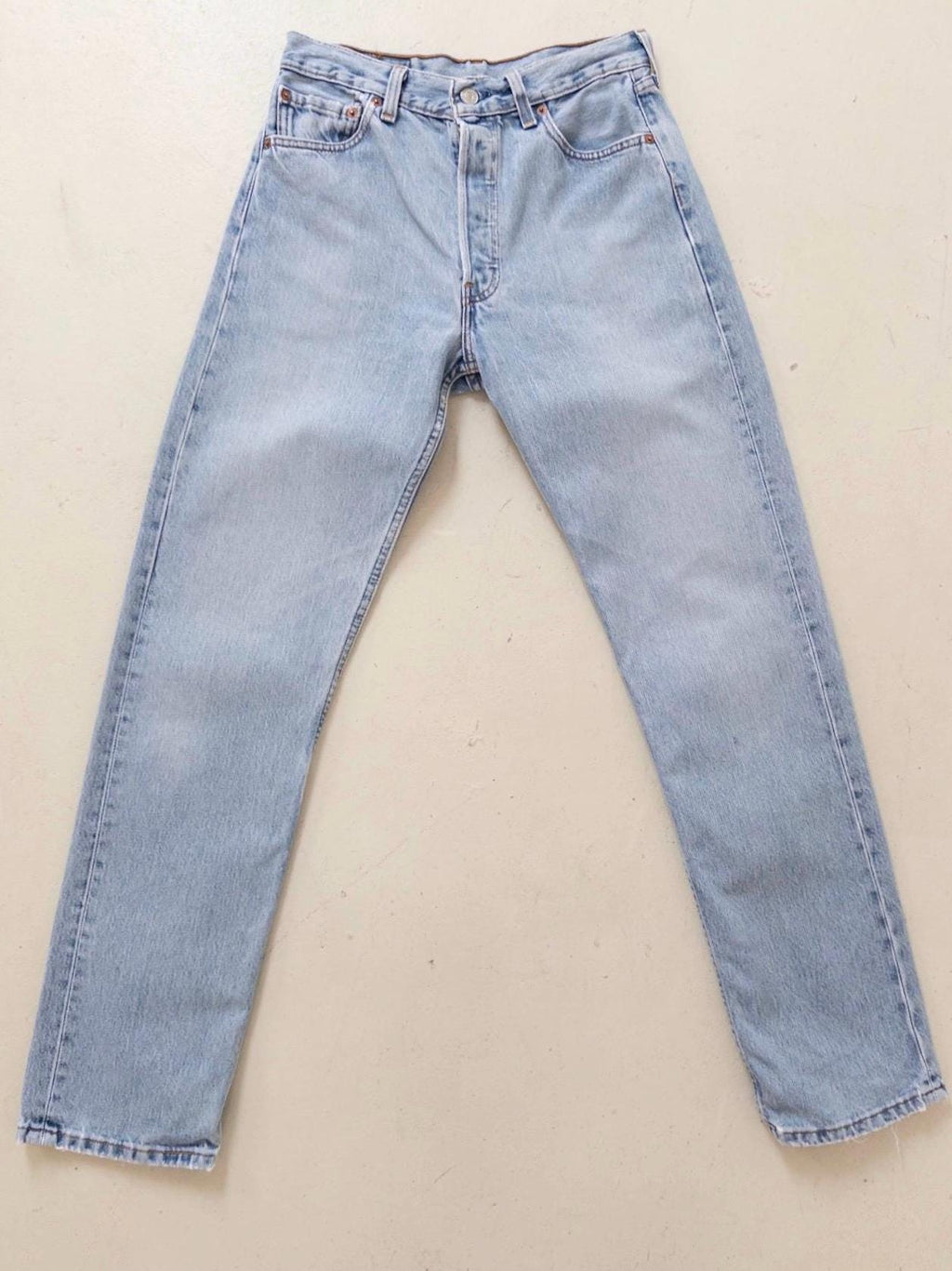 Levis 501 Jeans W28-29 L33 90s Vintage Made in USA Light Blue 501 Denim 1997