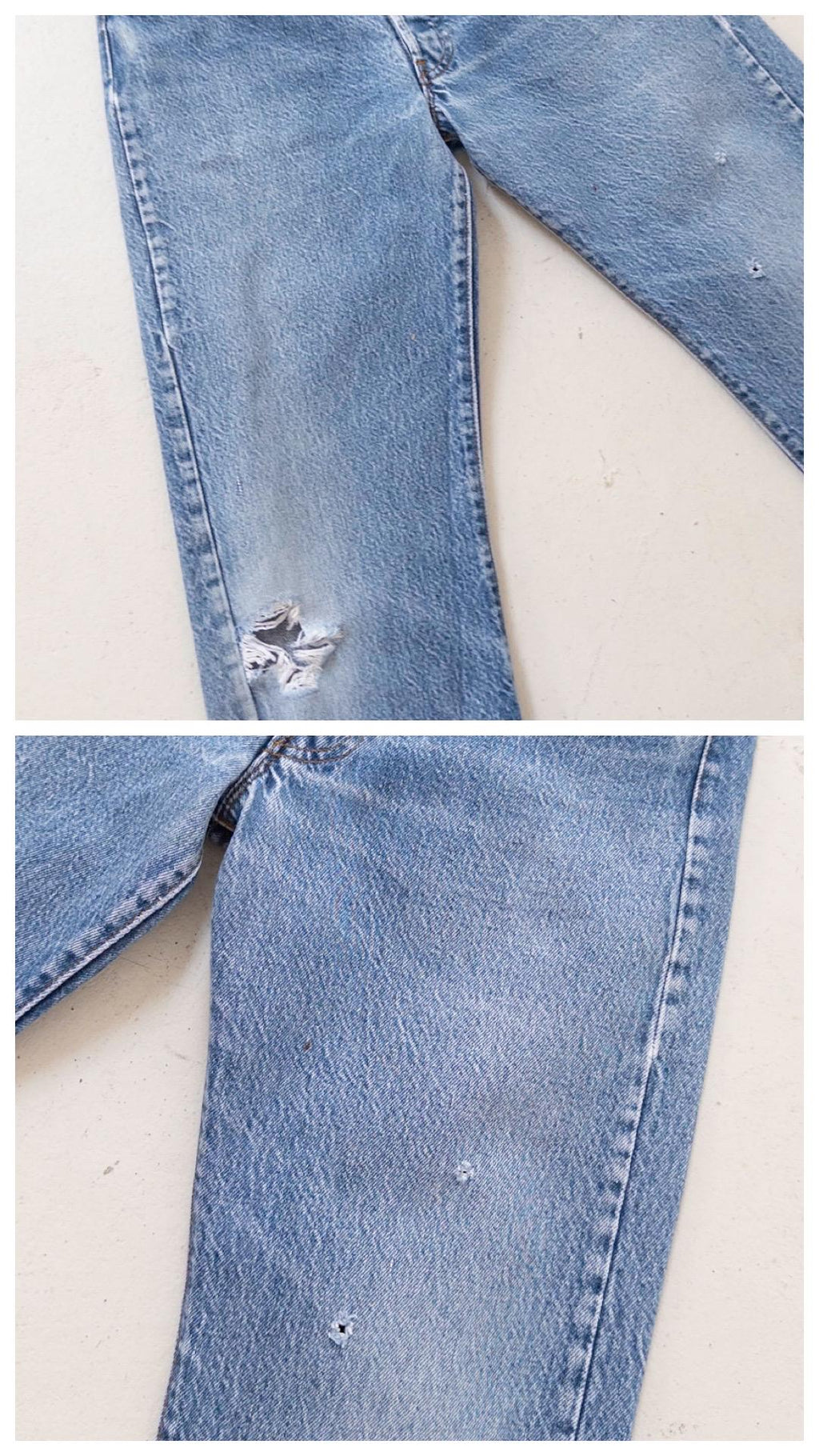 Levis 501 Jeans W27 L29 80s Vintage Made in USA Distressed Faded Mid Blue Denim 1983