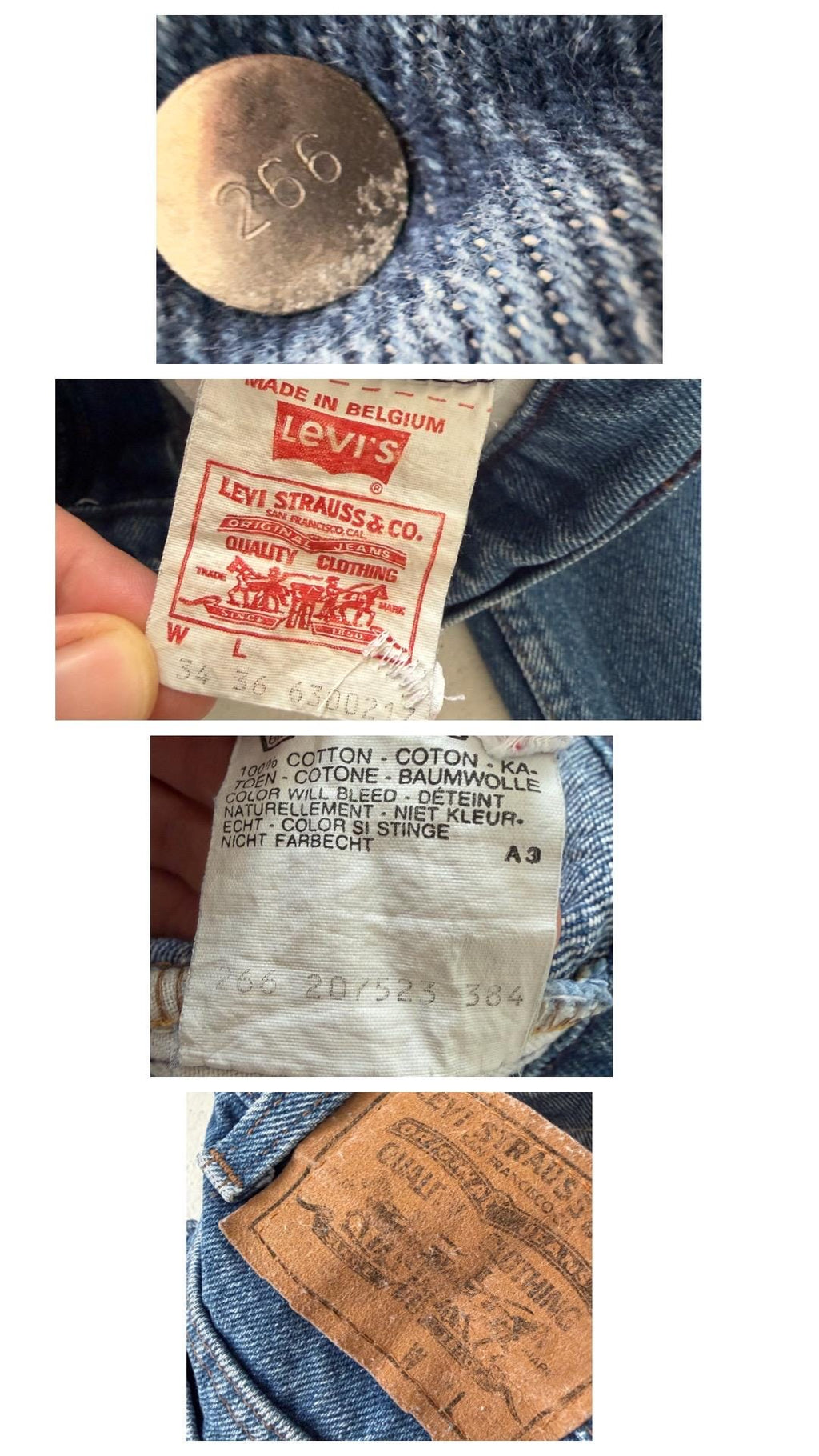 Levis 630 Cigarette Jeans W30 L33 Orange Tab 80s Vintage Made in Belgium Faded Blue Orange Tab Denim 1984