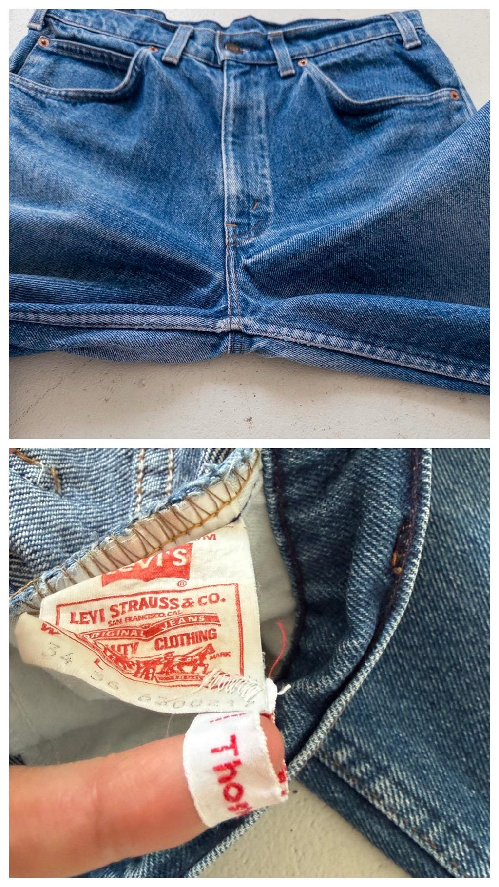 Levis 630 Cigarette Jeans W30 L33 Orange Tab 80s Vintage Made in Belgium Faded Blue Orange Tab Denim 1984