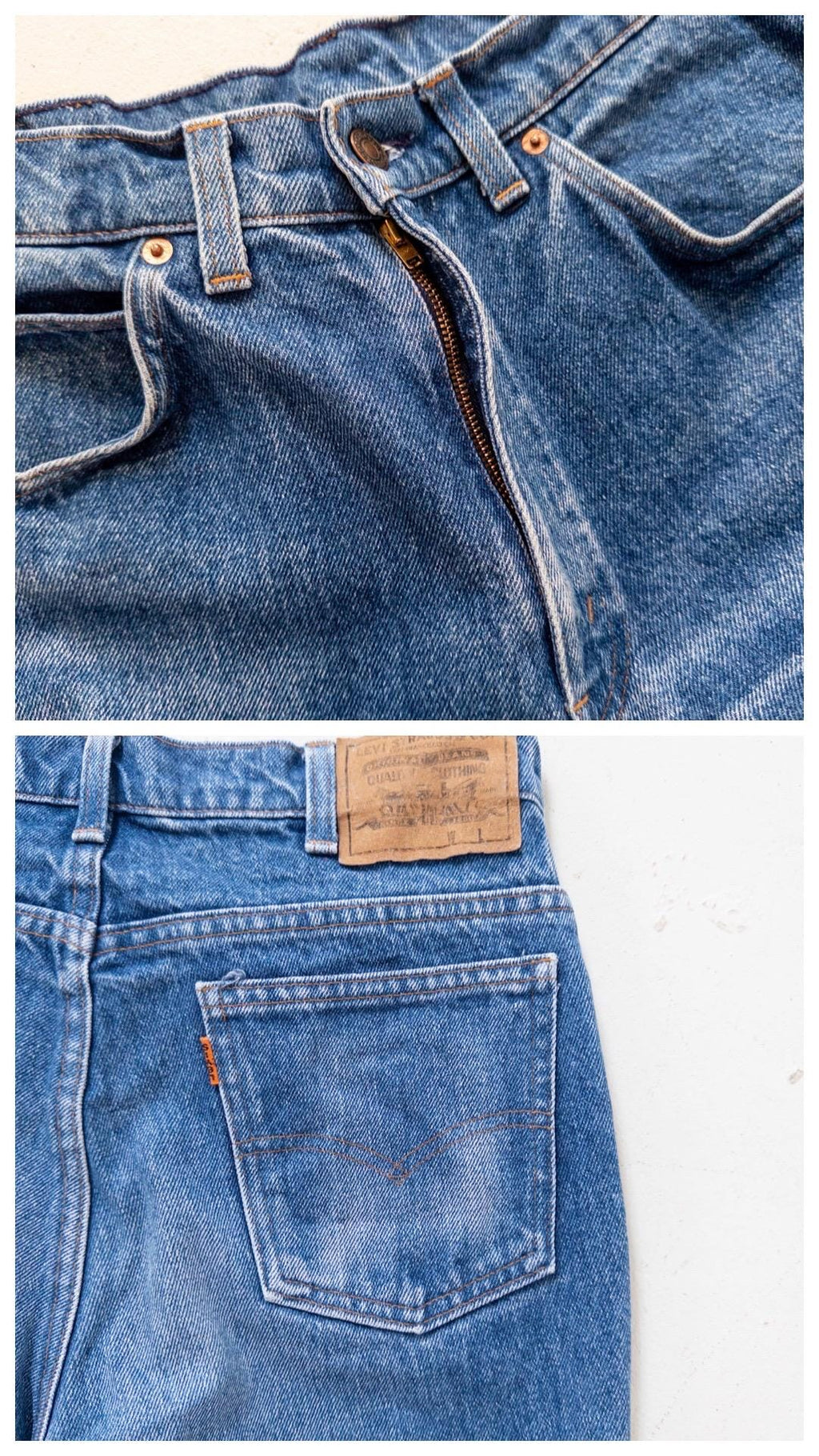 Levis 630 Cigarette Jeans W30 L33 Orange Tab 80s Vintage Made in Belgium Faded Blue Orange Tab Denim 1984