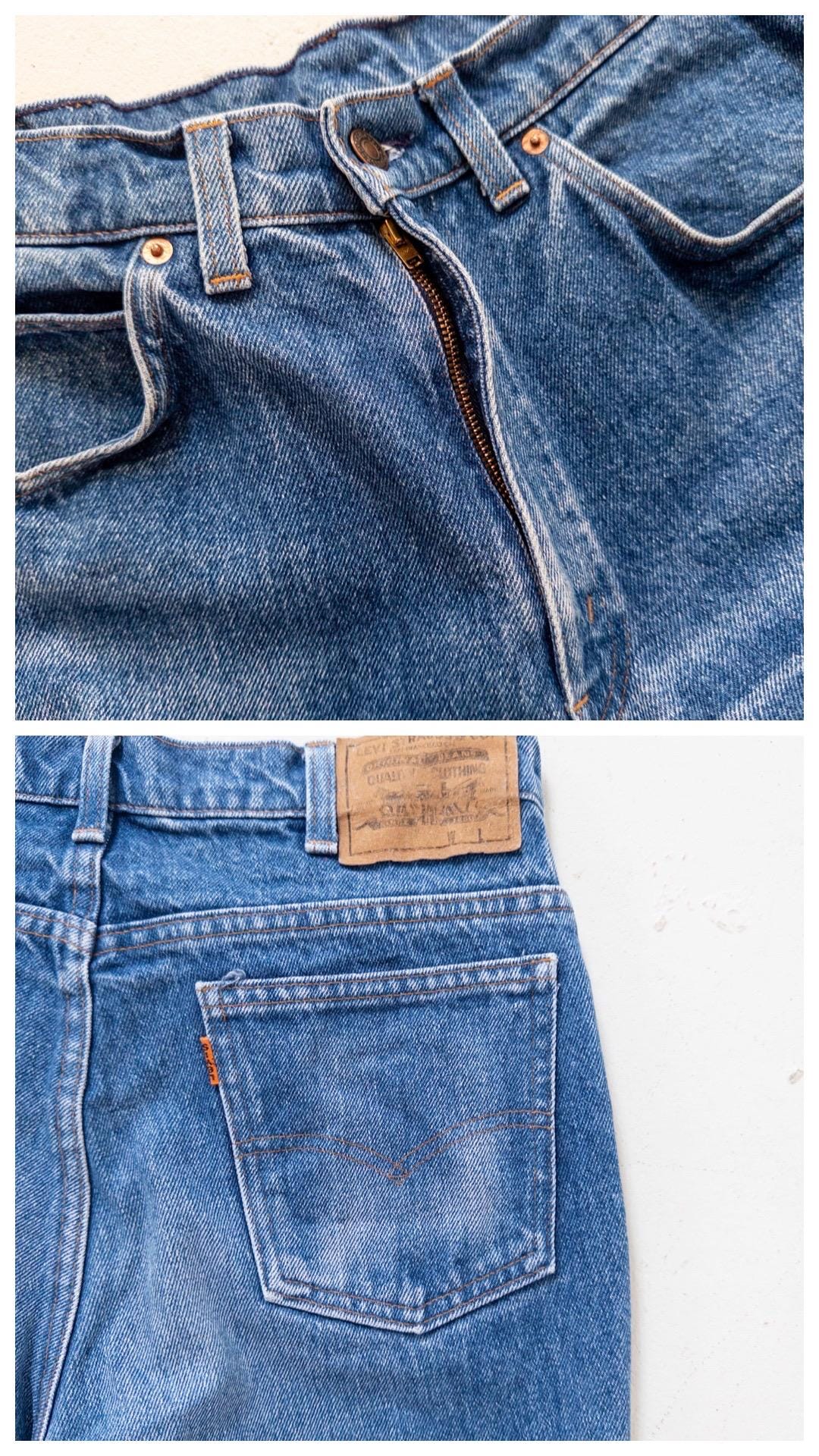 Levis 630 Cigarette Jeans W30 L33 Orange Tab 80s Vintage Made in Belgium Faded Blue Orange Tab Denim 1984