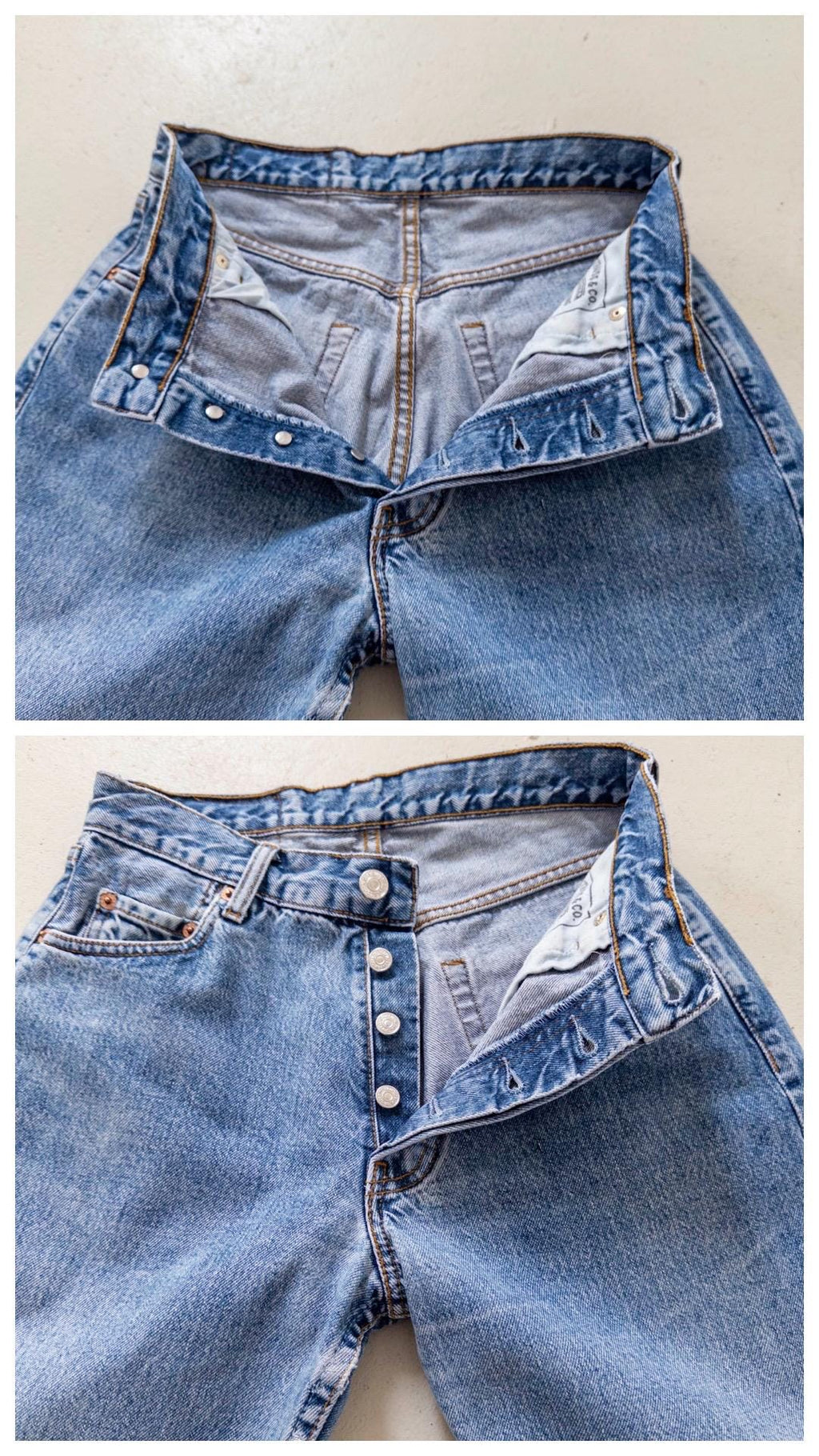 Levis 517 Jeans W26 90s Vintage Mid Blue Button Fly Distressed Denim 1994