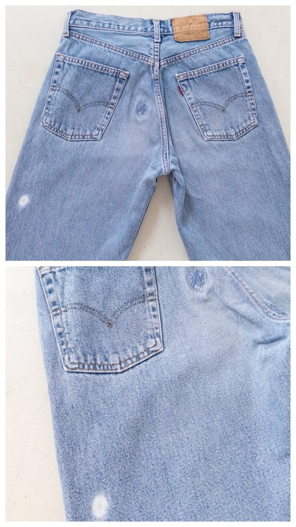 Levis 510 Jeans W29 W30 80s Vintage Light Blue Wash Button Fly Denim Made in UK