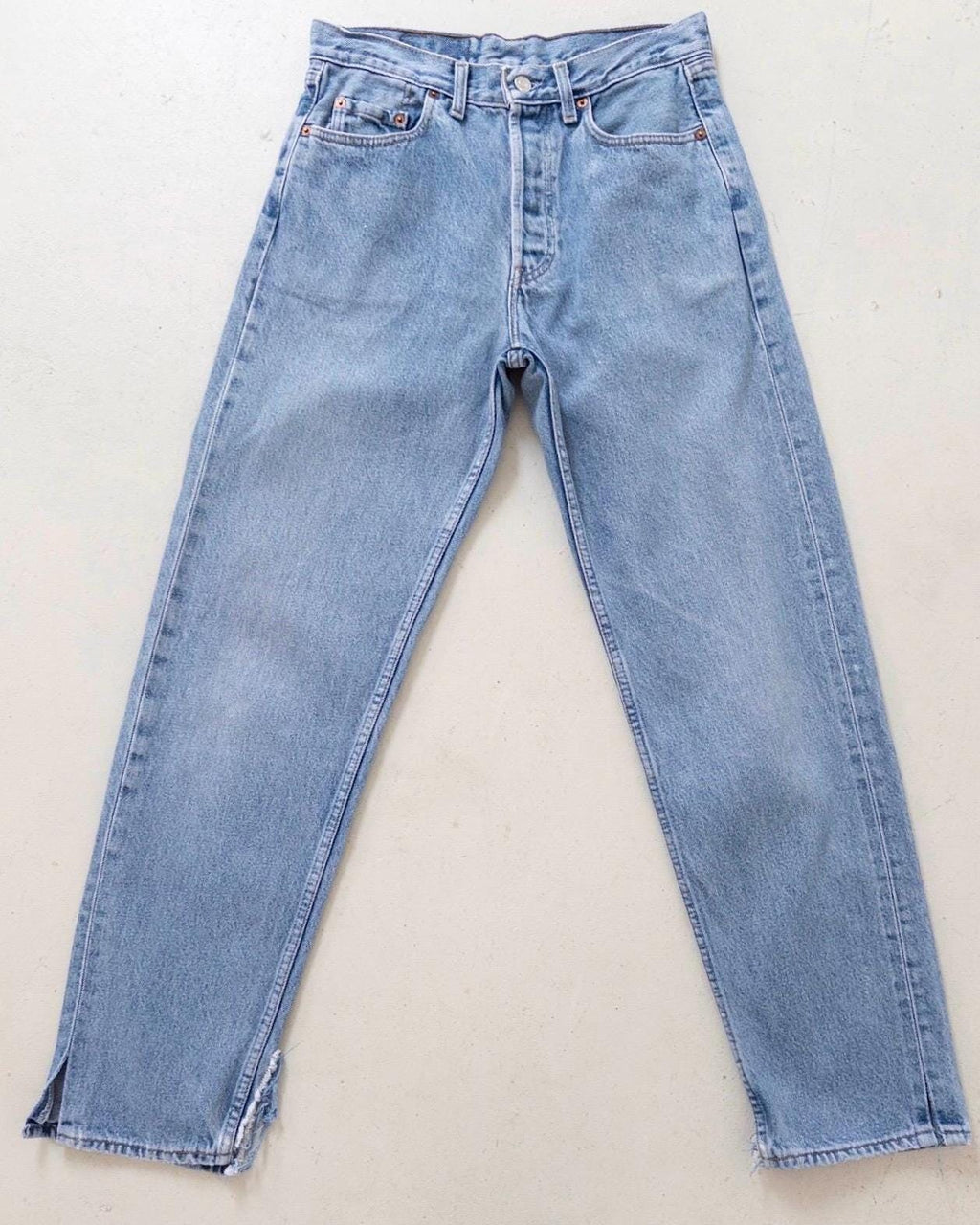 Levis 510 Jeans W29 W30 80s Vintage Light Blue Wash Button Fly Denim Made in UK
