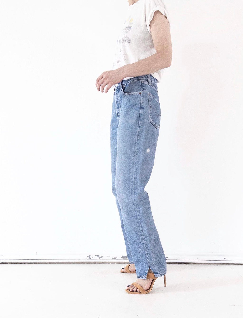 Levis 510 Jeans W29 W30 80s Vintage Light Blue Wash Button Fly Denim Made in UK