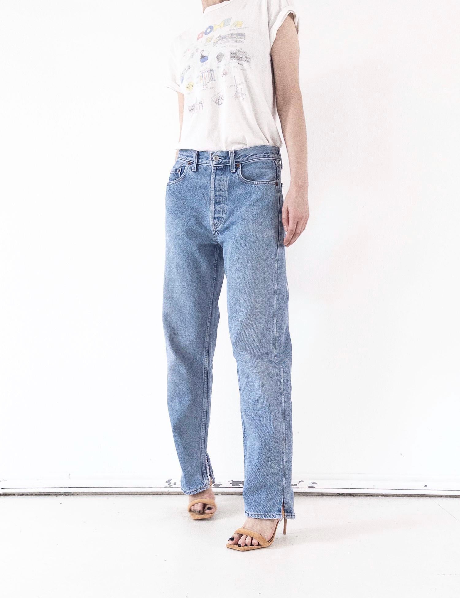 Levis 510 Jeans W29 W30 80s Vintage Light Blue Wash Button Fly Denim Made in UK