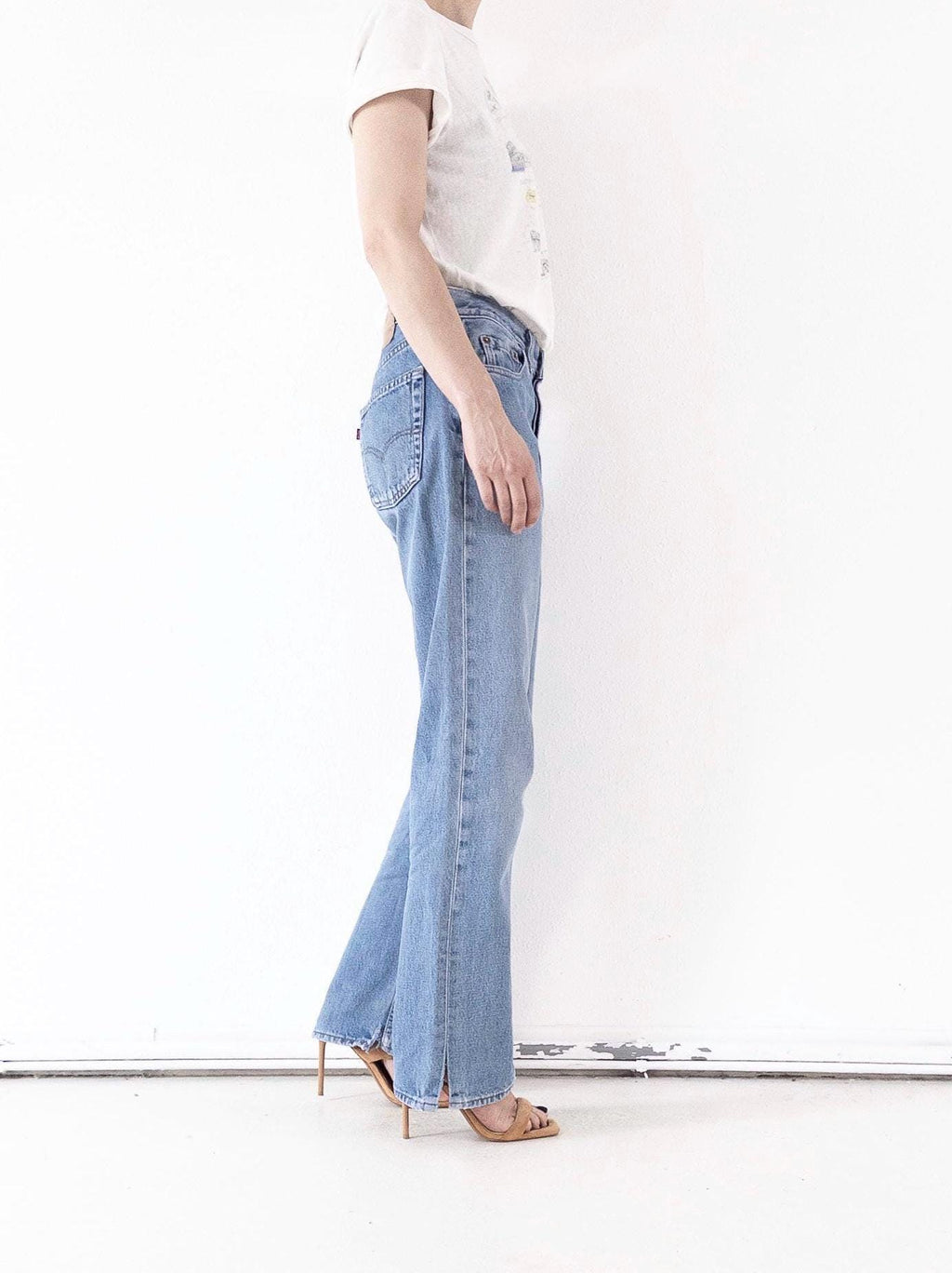 Levis 510 Jeans W29 W30 80s Vintage Light Blue Wash Button Fly Denim Made in UK