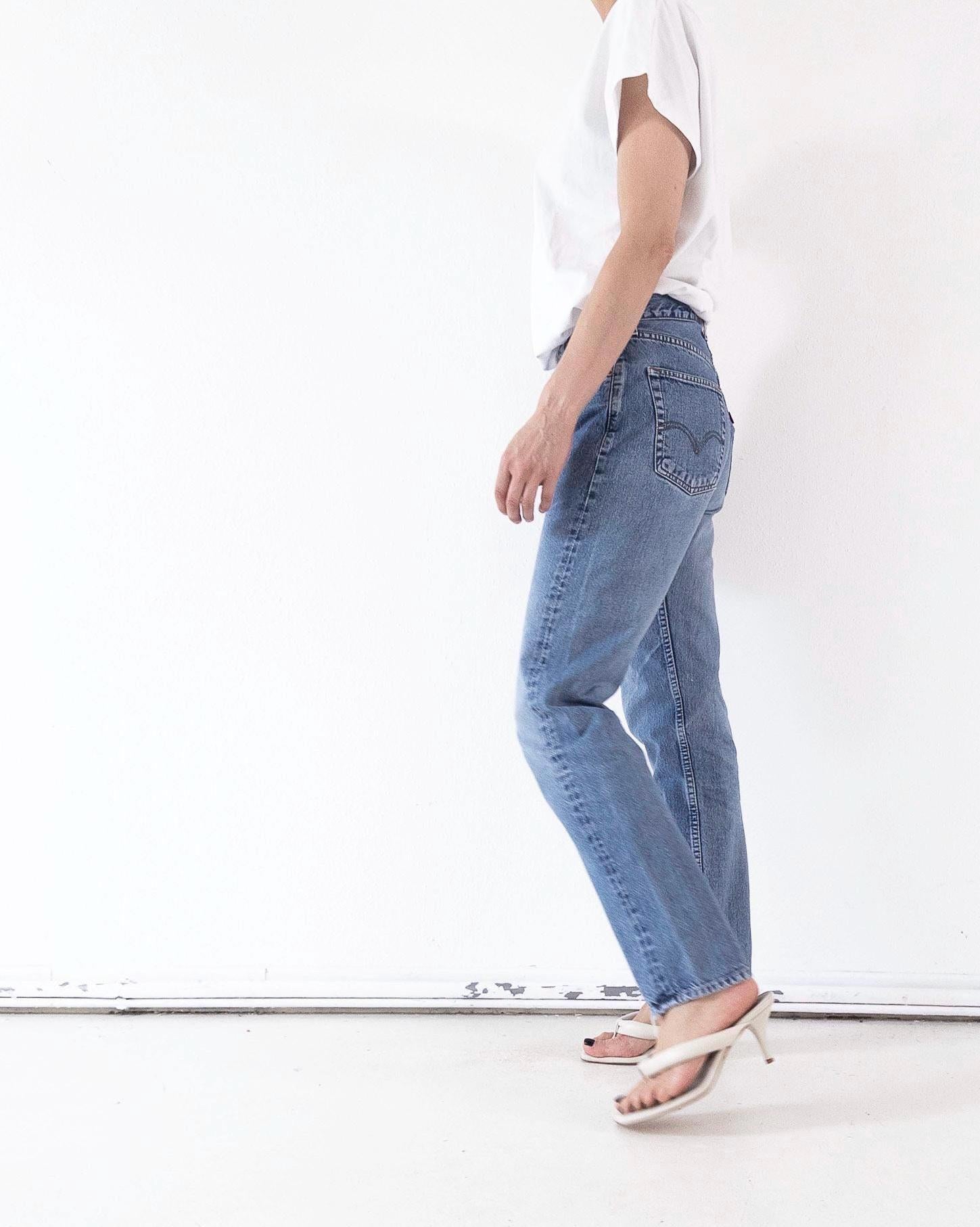Levis 517 Jeans W26 90s Vintage Mid Blue Button Fly Distressed Denim 1994