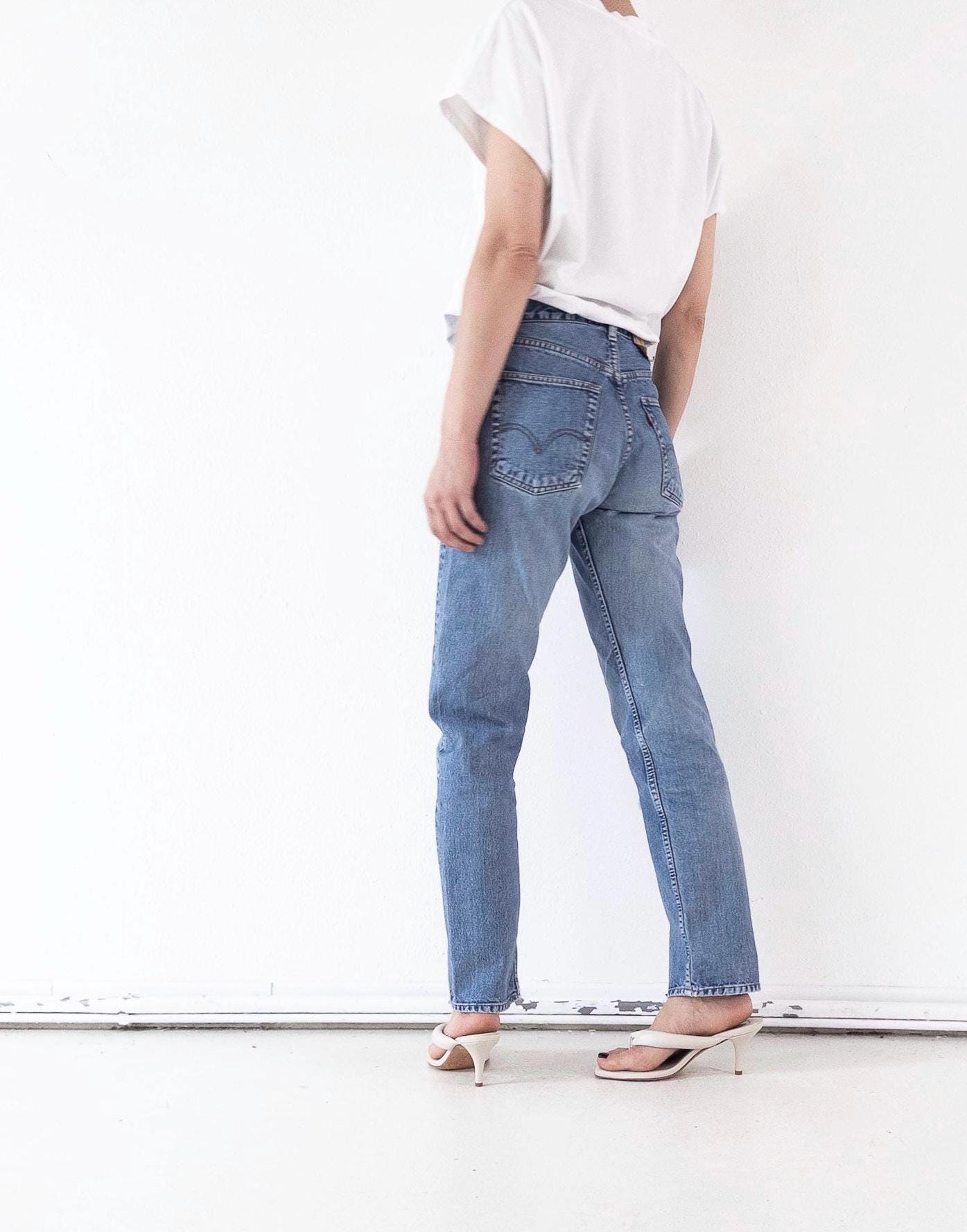 Levis 517 Jeans W26 90s Vintage Mid Blue Button Fly Distressed Denim 1994