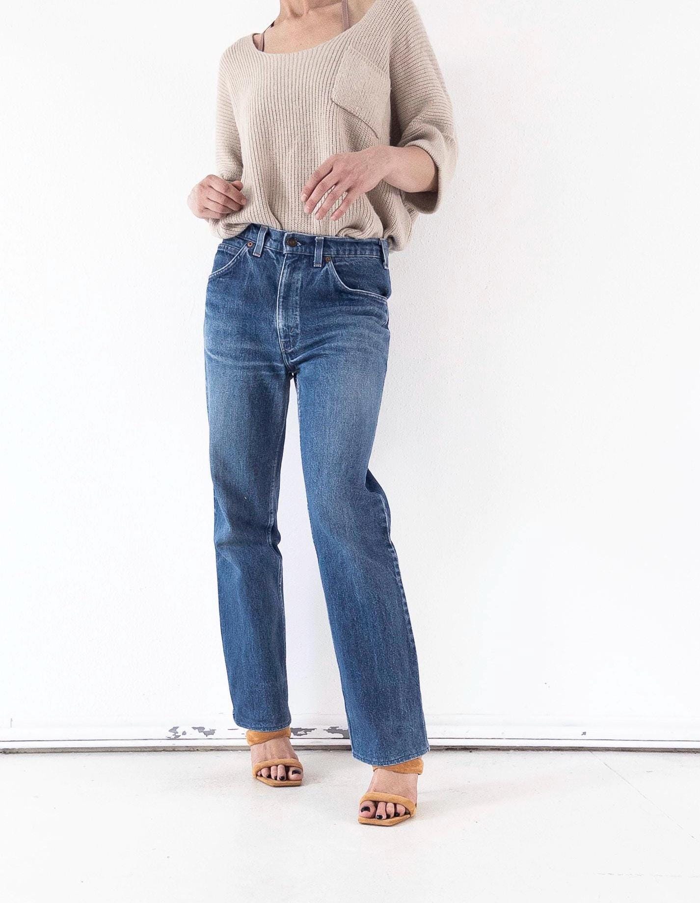 Levis 630 Cigarette Jeans W30 L33 Orange Tab 80s Vintage Made in Belgium Faded Blue Orange Tab Denim 1984