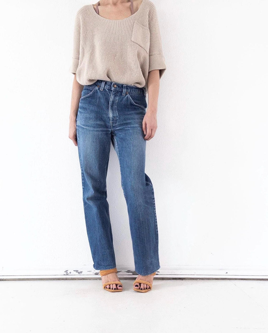 Levis 630 Cigarette Jeans W30 L33 Orange Tab 80s Vintage Made in Belgium Faded Blue Orange Tab Denim 1984