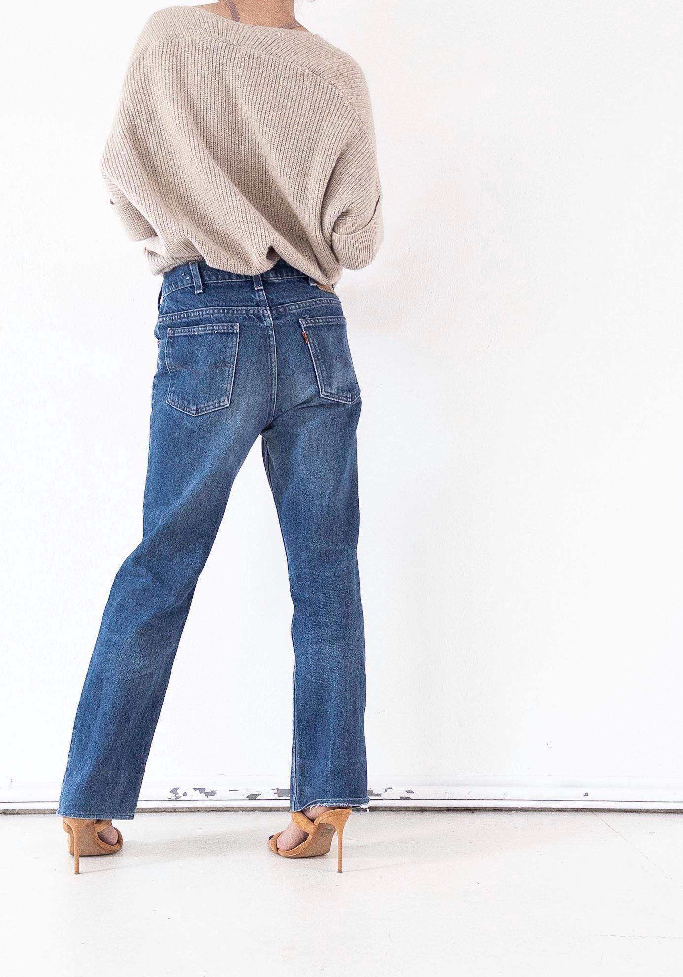 Levis 630 Cigarette Jeans W30 L33 Orange Tab 80s Vintage Made in Belgium Faded Blue Orange Tab Denim 1984