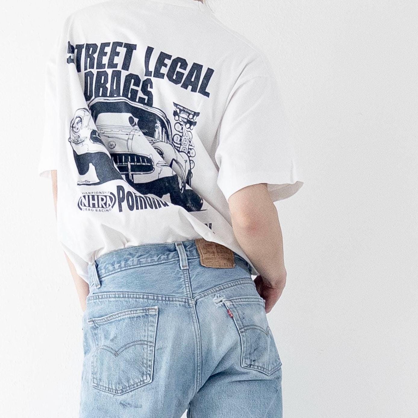 Gr. XL SS Sport Service Street Legal Drags Pomona Raceway T-Shirt – NHRA Graphic – 90s Vintage Made in USA