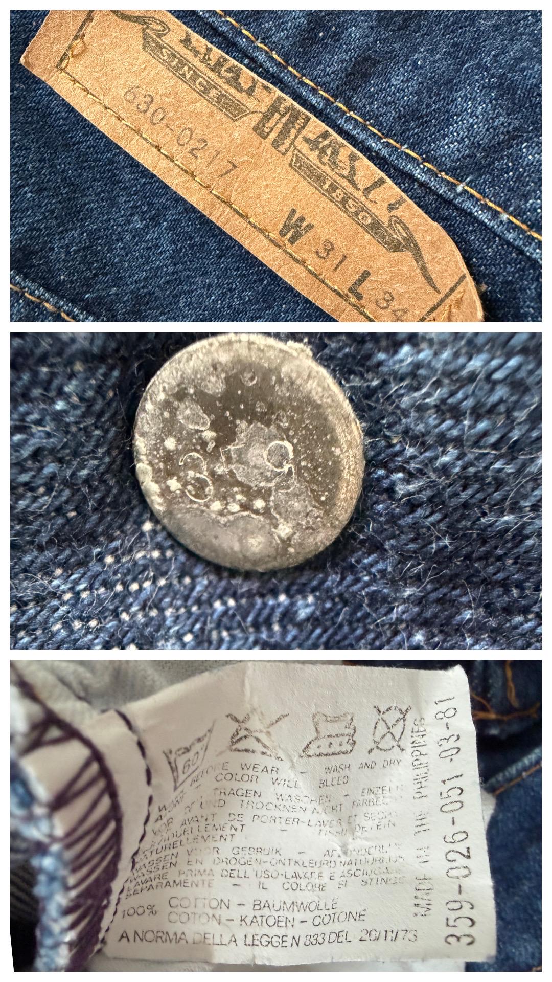 Levis 630 Jeans W27-28 L31 Dark Wash Orange Tab Denim 80s Vintage
