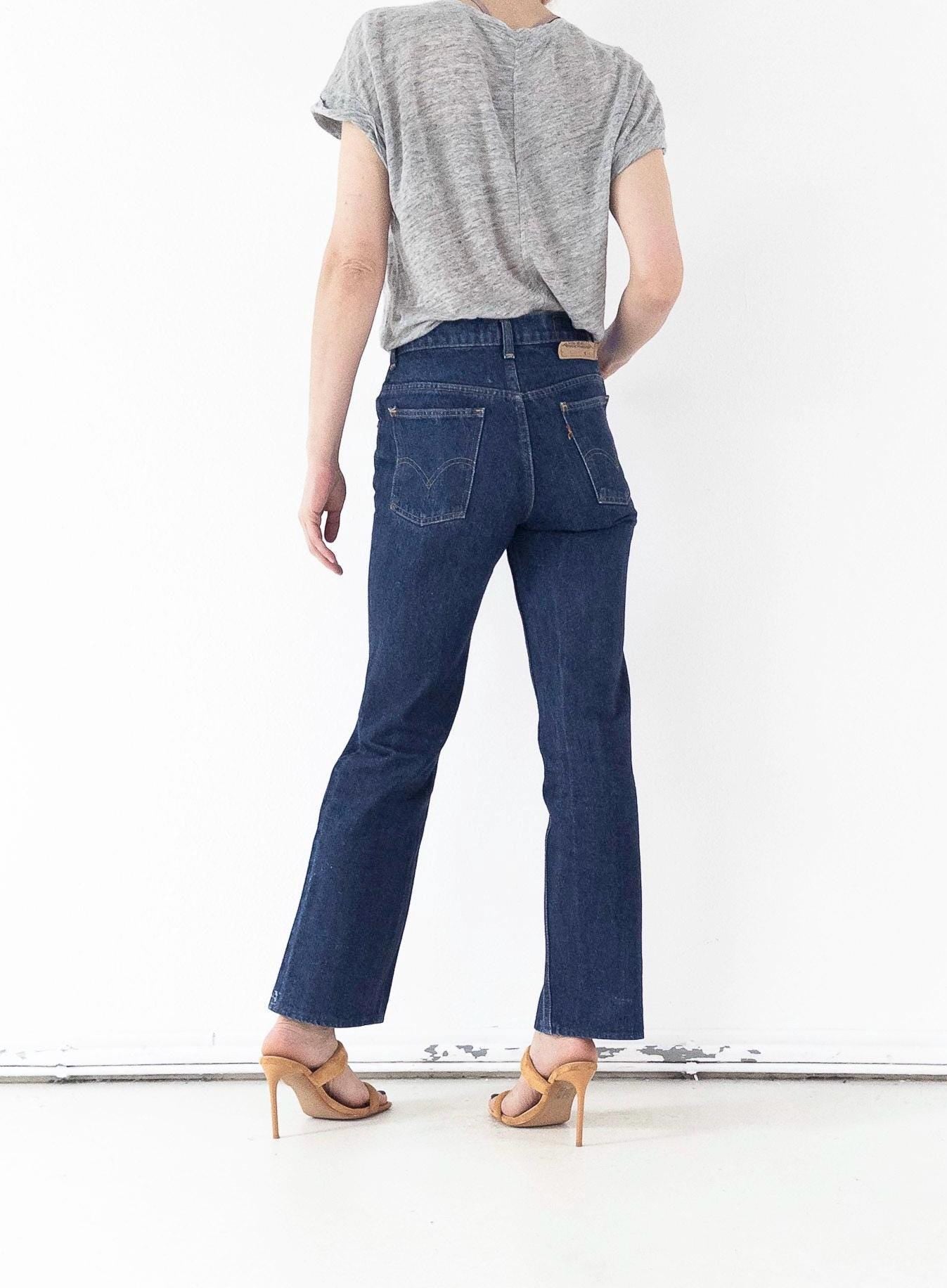 Levis 630 Jeans W27-28 L31 Dark Wash Orange Tab Denim 80s Vintage