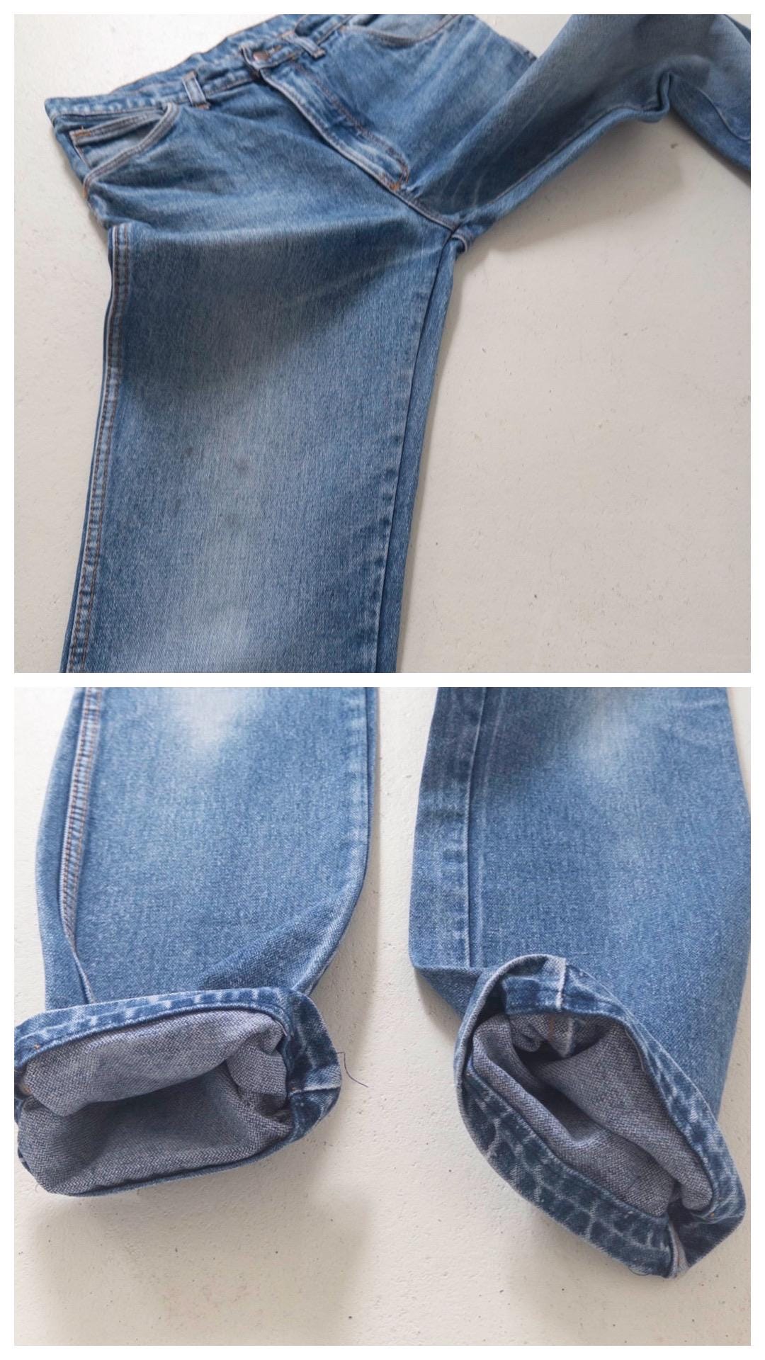 Wrangler Jeans W30 L34 80s Vintage Faded Mid Blue Straight Leg Denim Made in USA