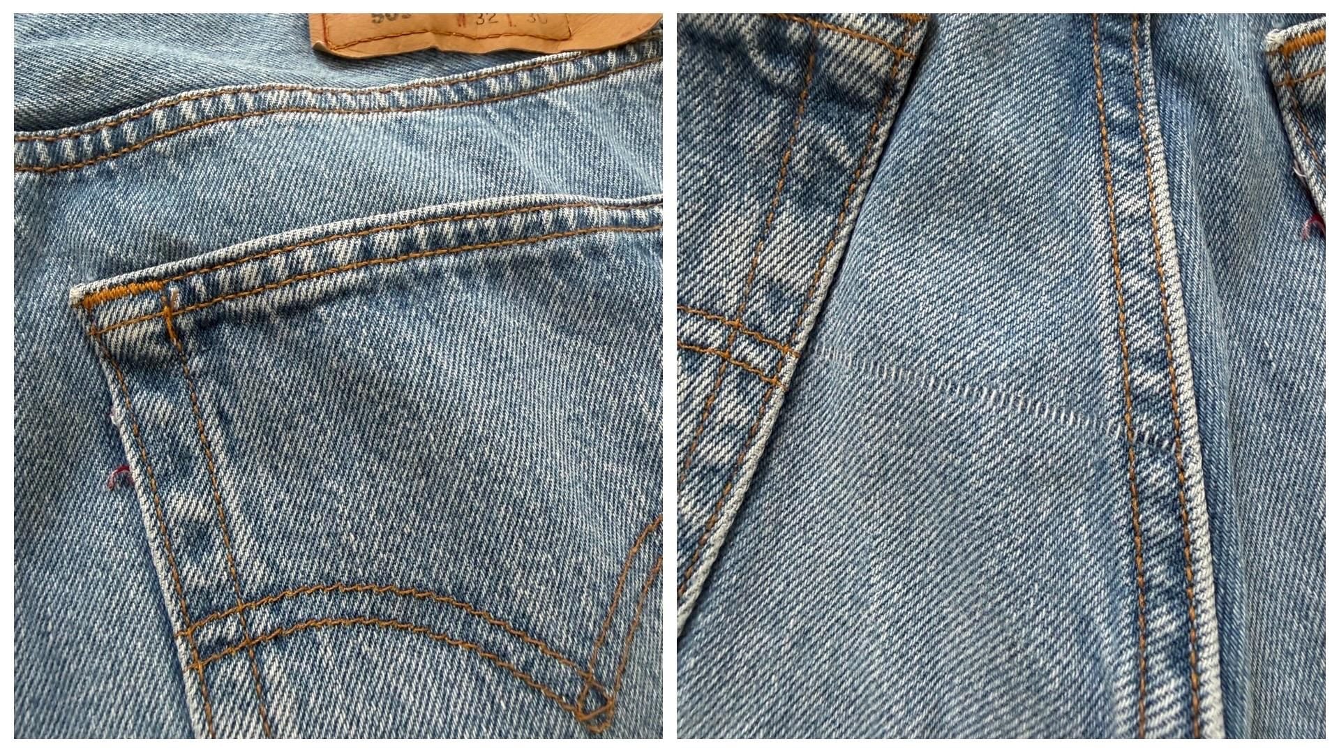 Levis 501 Jeans W30/31 L36 1995 Mid Blue Boyfriend Denim Made in USA 90s Vintage