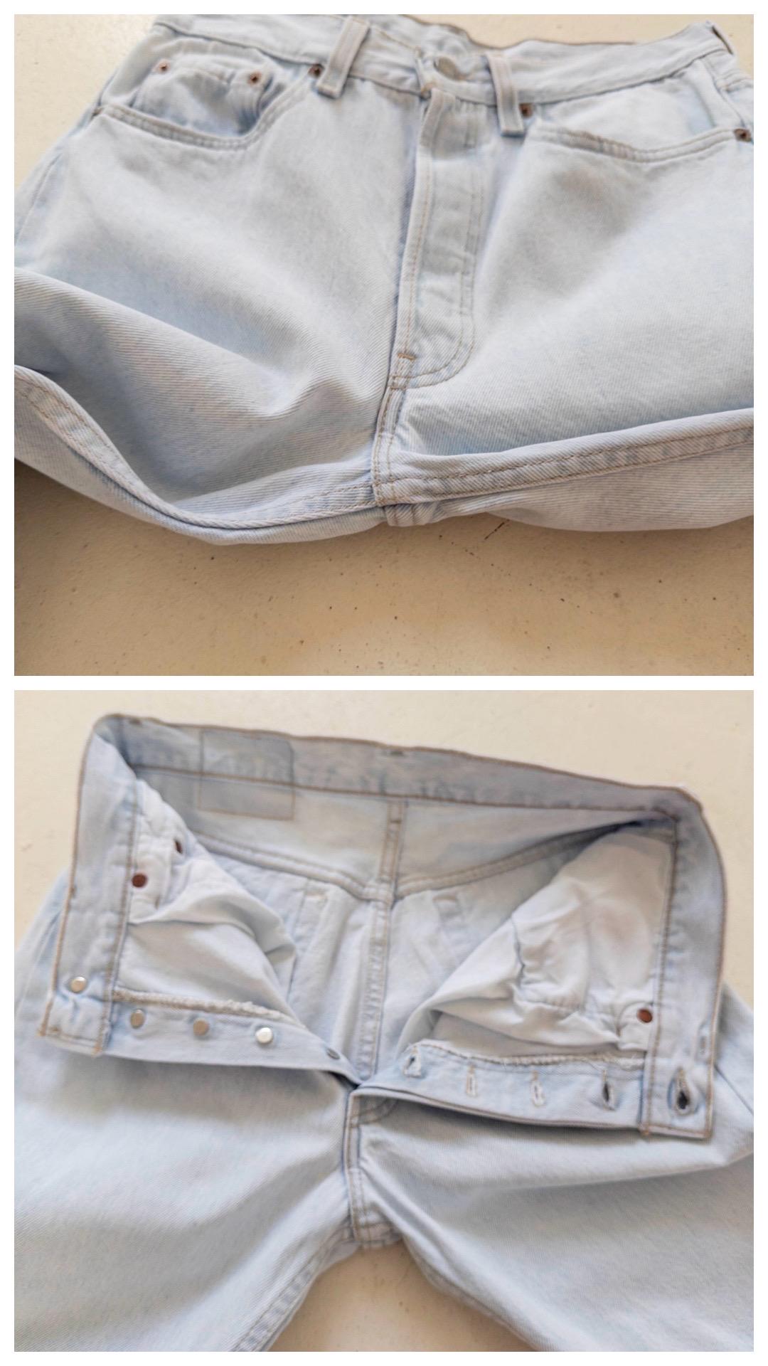 Levis 501 Jeans W28 L32 Made in USA 1994 Light Wash Iceblue Denim 90s Vintage