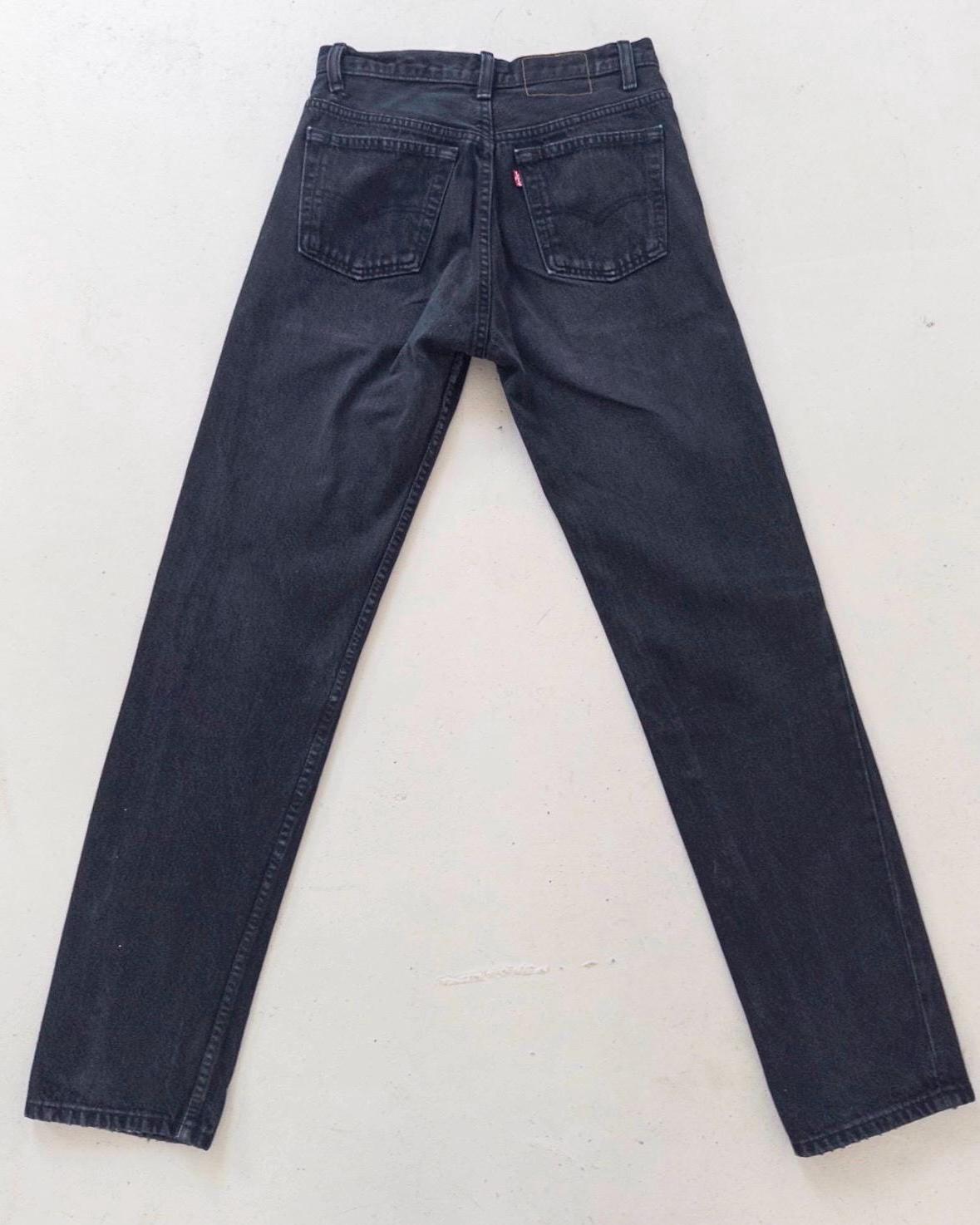 Levis 501 Jeans W27 L33 90s Vintage Black Faded Denim 1996