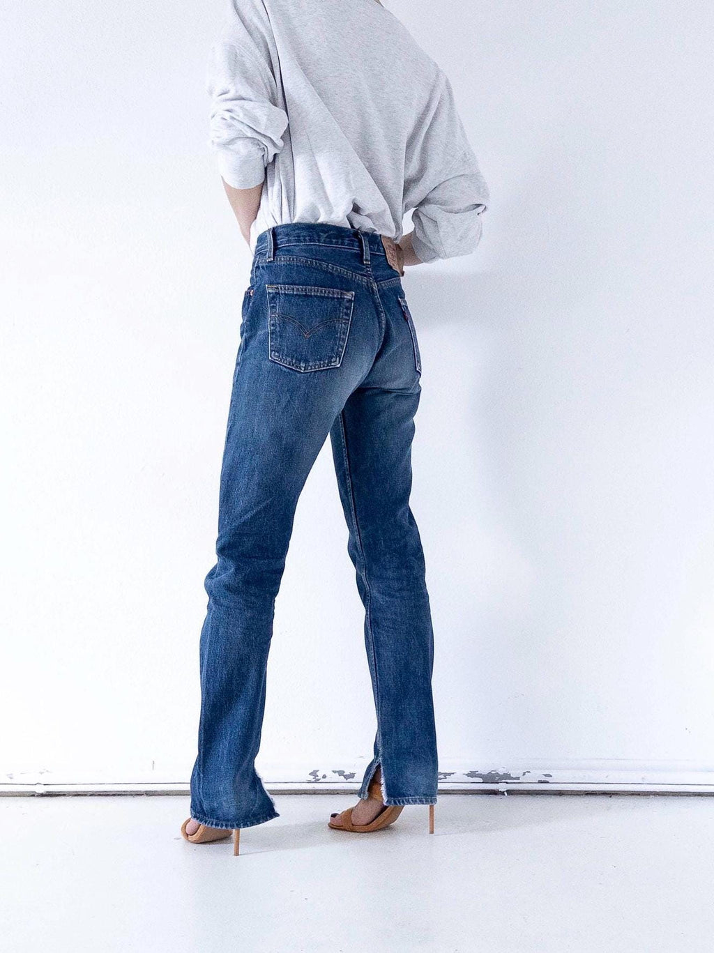 Levis 501 Jeans W28 Dark Blue Faded 90s Vintage Denim Made in Poland