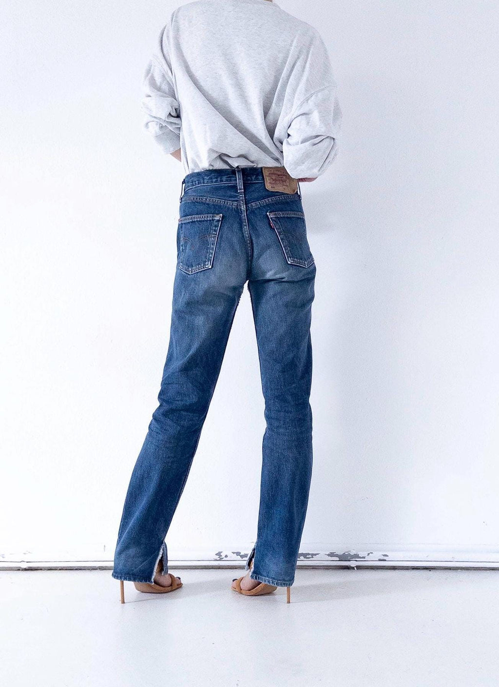 Levis 501 Jeans W28 Dark Blue Faded 90s Vintage Denim Made in Poland