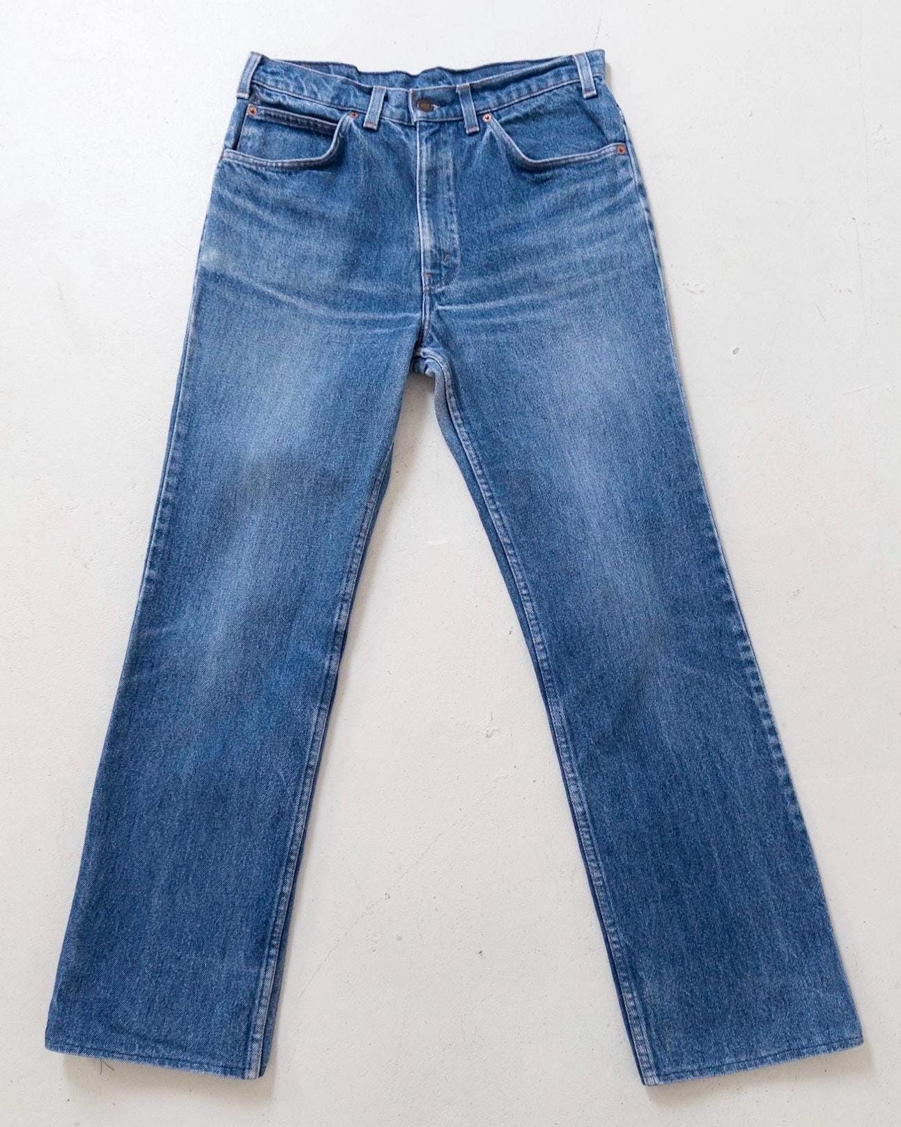 Levis 630 Cigarette Jeans W30 L33 Orange Tab 80s Vintage Made in Belgium Faded Blue Orange Tab Denim 1984