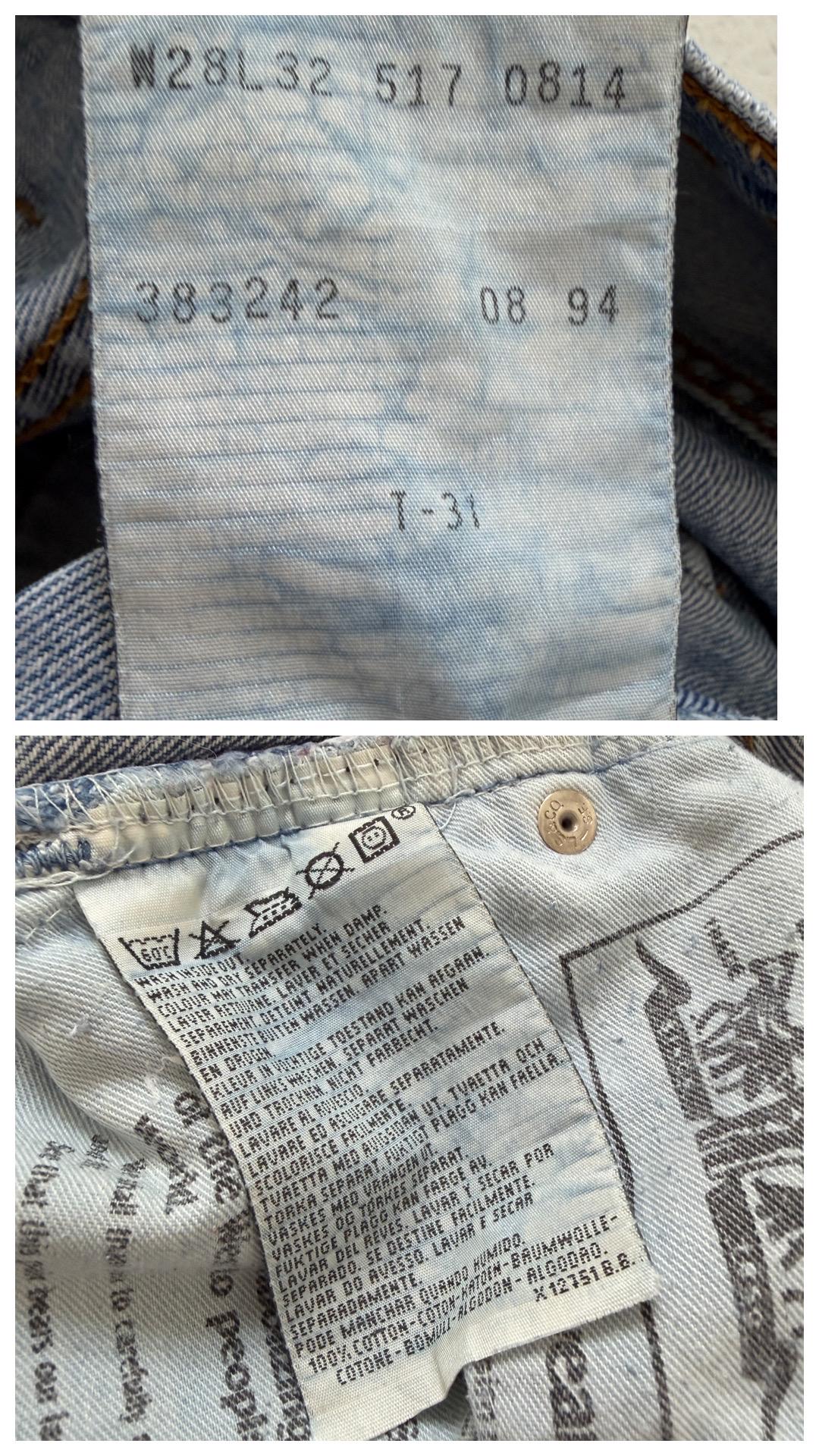 Levis 517 Jeans W26 90s Vintage Mid Blue Button Fly Distressed Denim 1994