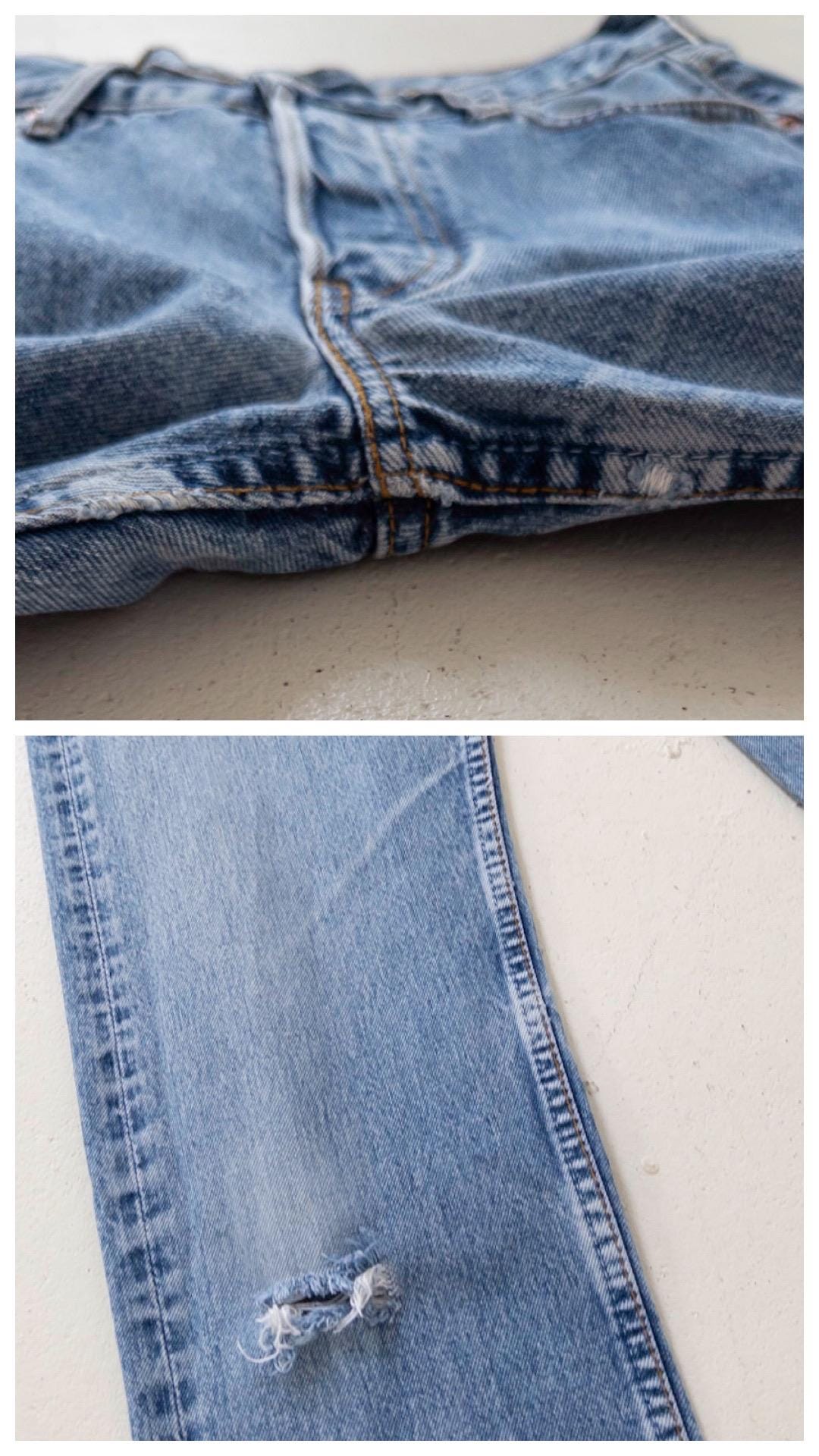 Levis 517 Jeans W26 90s Vintage Mid Blue Button Fly Distressed Denim 1994