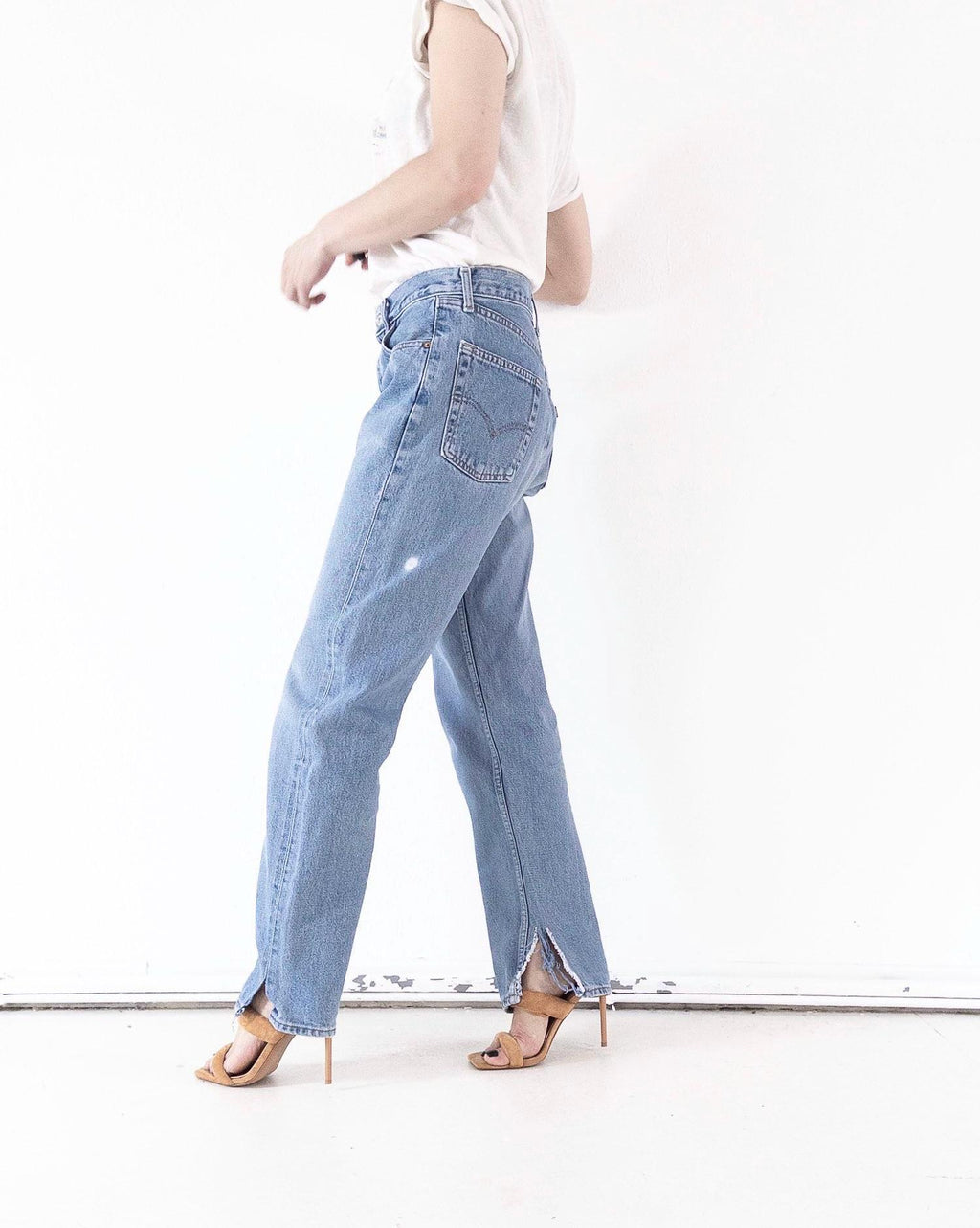 Levis 510 Jeans W29 W30 80s Vintage Light Blue Wash Button Fly Denim Made in UK