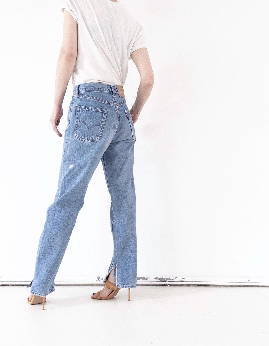 Levis 510 Jeans W29 W30 80s Vintage Light Blue Wash Button Fly Denim Made in UK