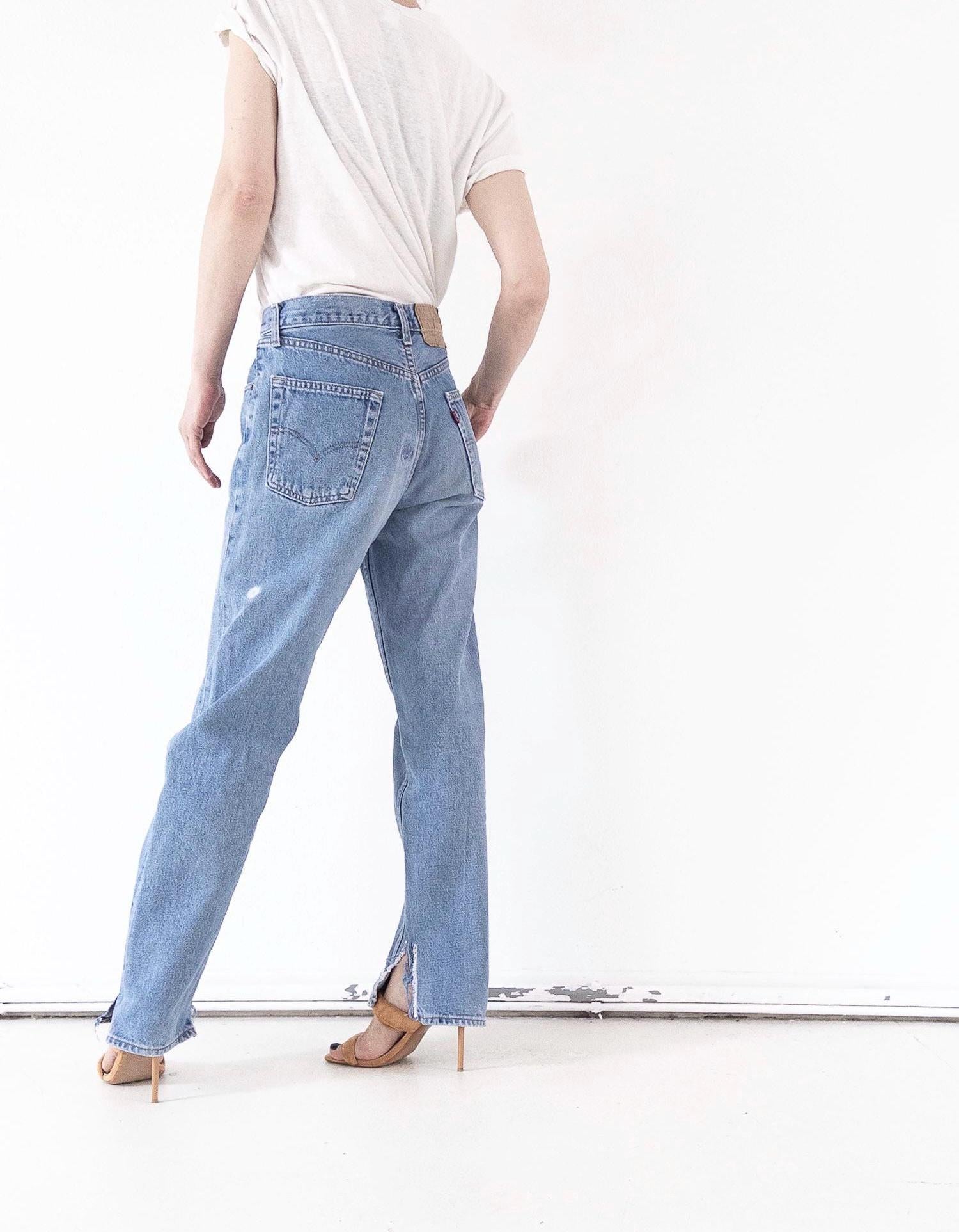Levis 510 Jeans W29 W30 80s Vintage Light Blue Wash Button Fly Denim Made in UK
