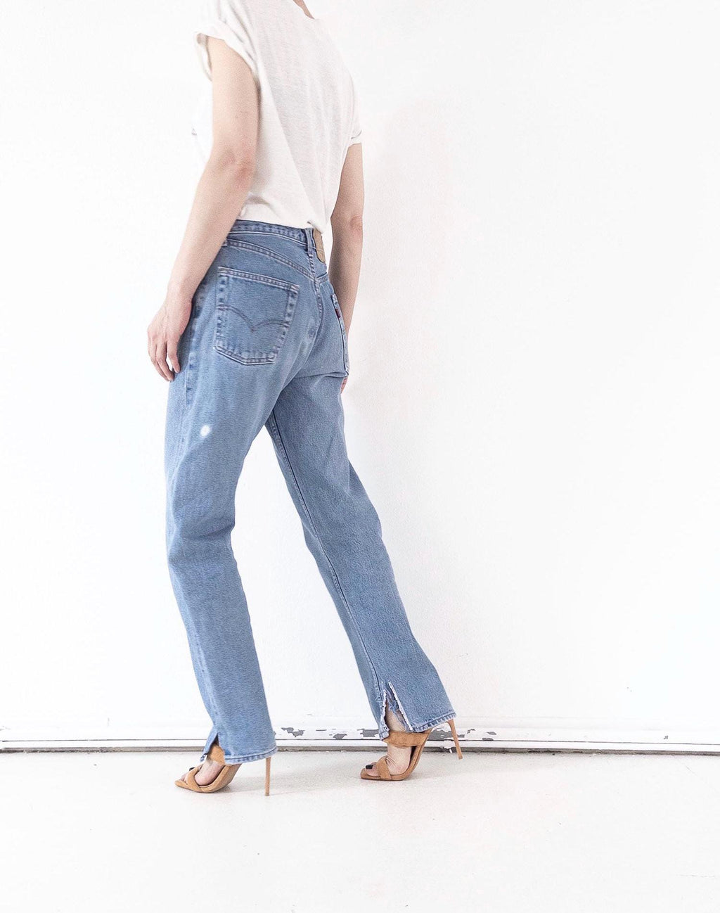 Levis 510 Jeans W29 W30 80s Vintage Light Blue Wash Button Fly Denim Made in UK