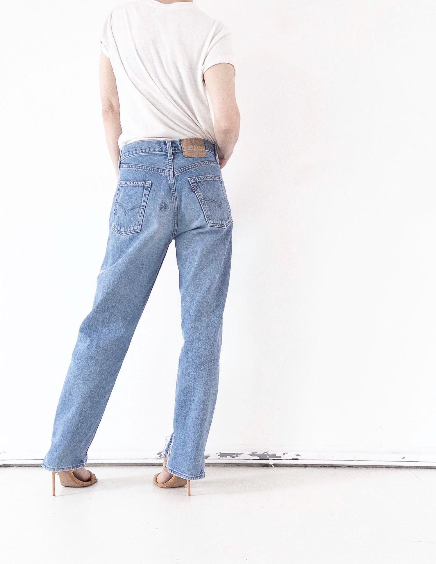 Levis 510 Jeans W29 W30 80s Vintage Light Blue Wash Button Fly Denim Made in UK