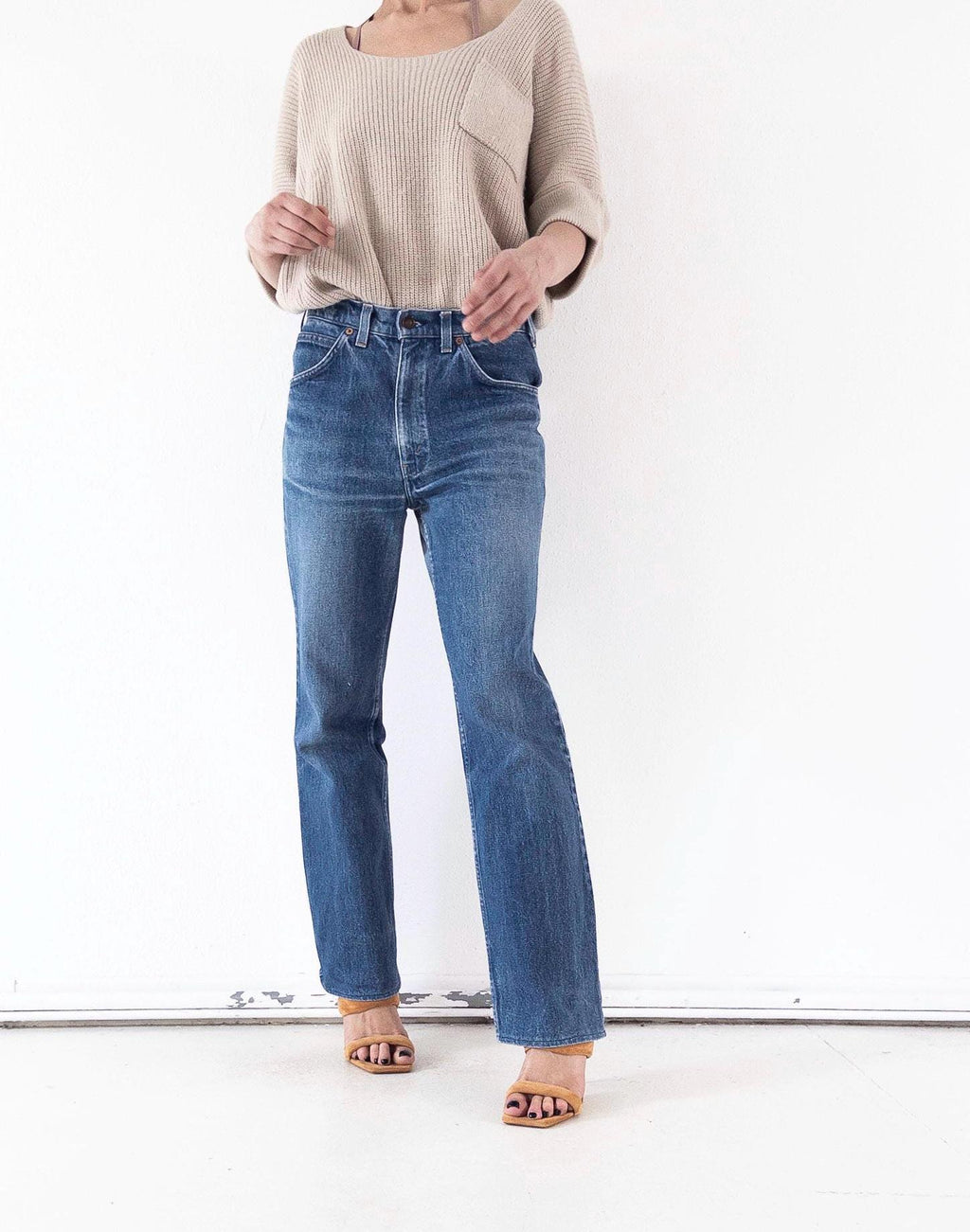 Levis 630 Cigarette Jeans W30 L33 Orange Tab 80s Vintage Made in Belgium Faded Blue Orange Tab Denim 1984