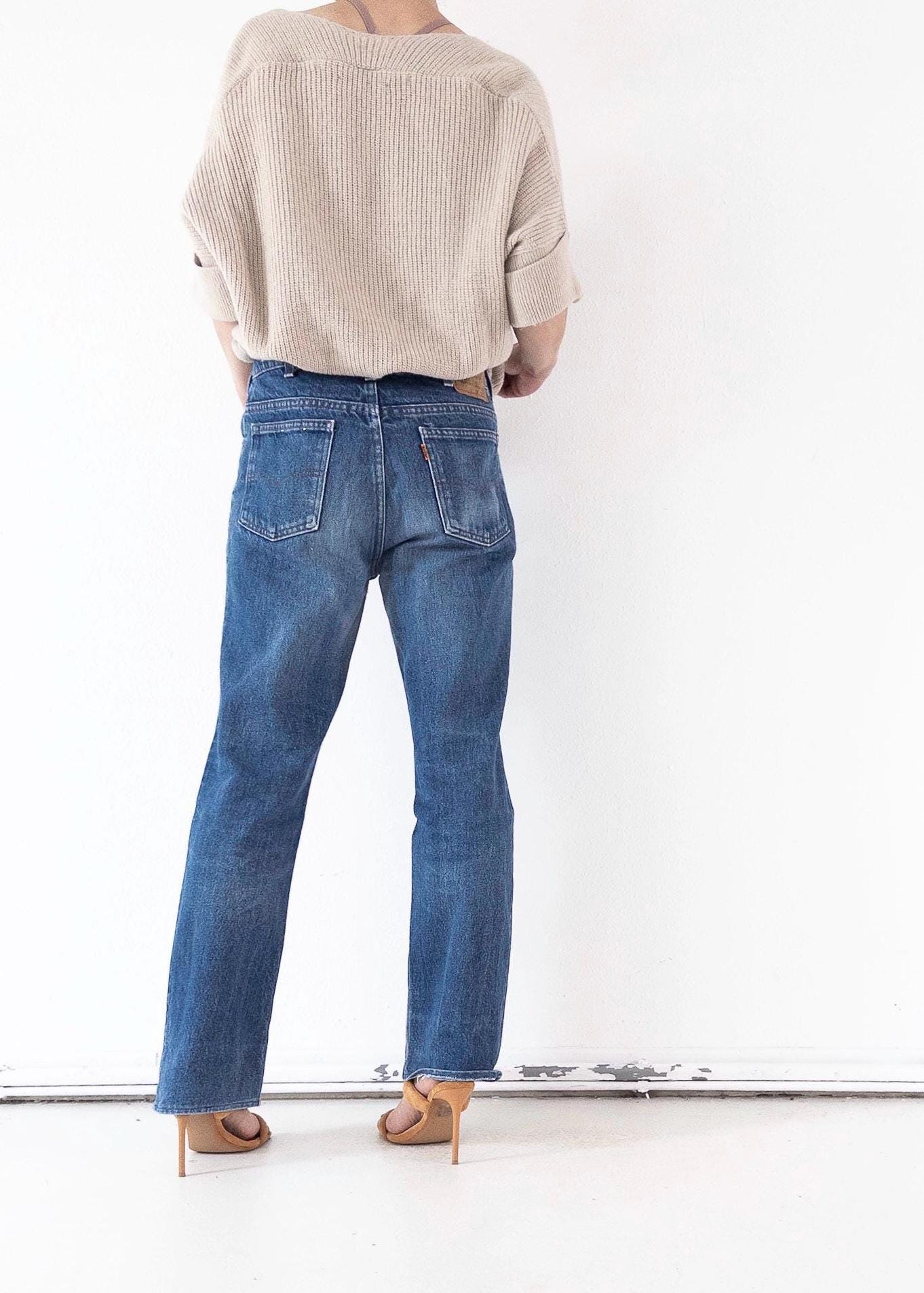 Levis 630 Cigarette Jeans W30 L33 Orange Tab 80s Vintage Made in Belgium Faded Blue Orange Tab Denim 1984