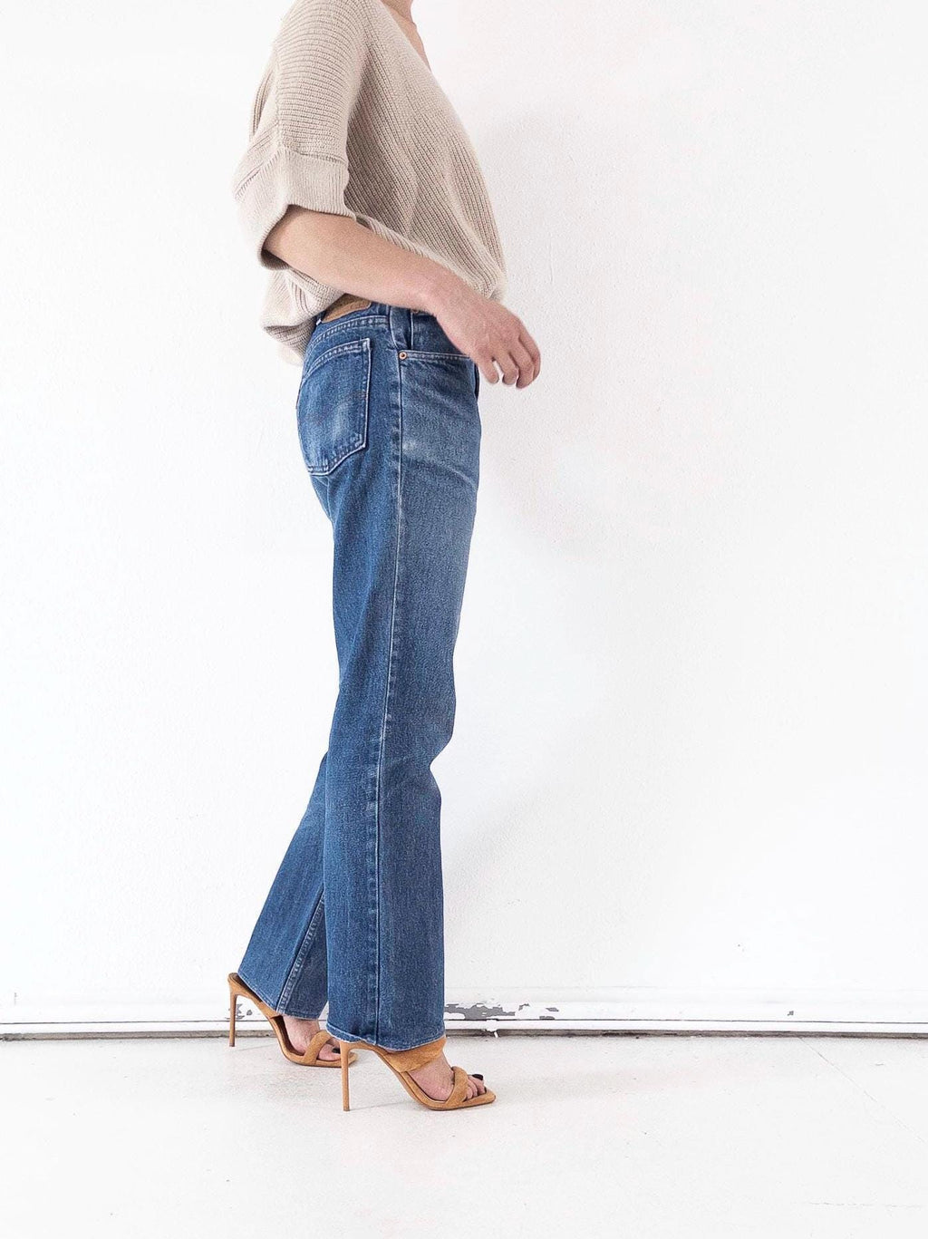 Levis 630 Cigarette Jeans W30 L33 Orange Tab 80s Vintage Made in Belgium Faded Blue Orange Tab Denim 1984