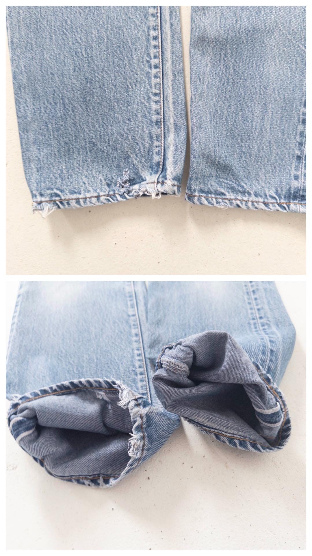 Levis 501 Selvedge Redline Jeans W26 L31 80s Vintage Made in USA Button 555 Faded Mid Blue Denim 1981