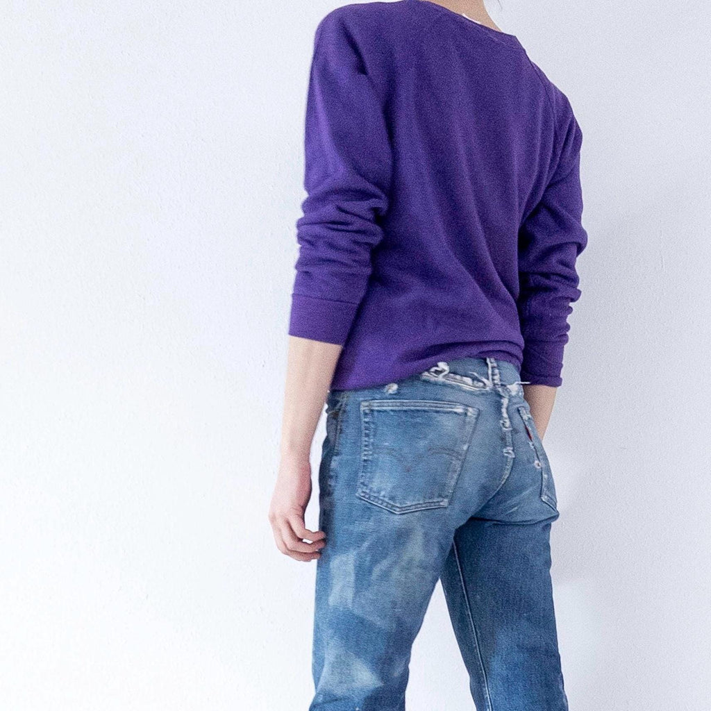 Collegiate Pacific Raglan Sweater Tabor Academy XS S 60s 70s Vintage Purple Raglan Crewneck Made in USA