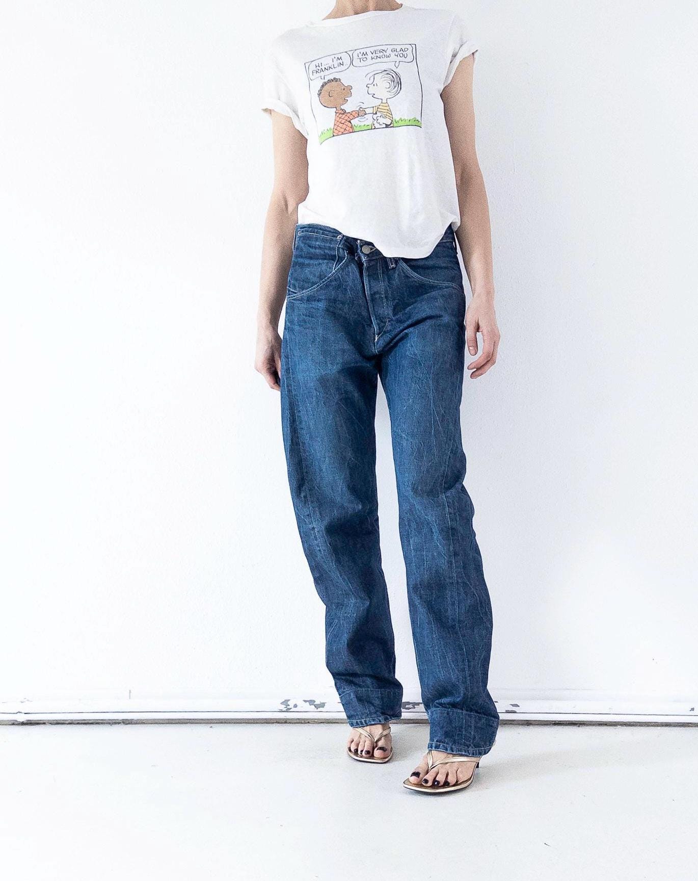 Levis Engineered Jeans W31 W34 Y2K Vintage Dark Blue Wash Button Fly Denim Made in Poland 2000