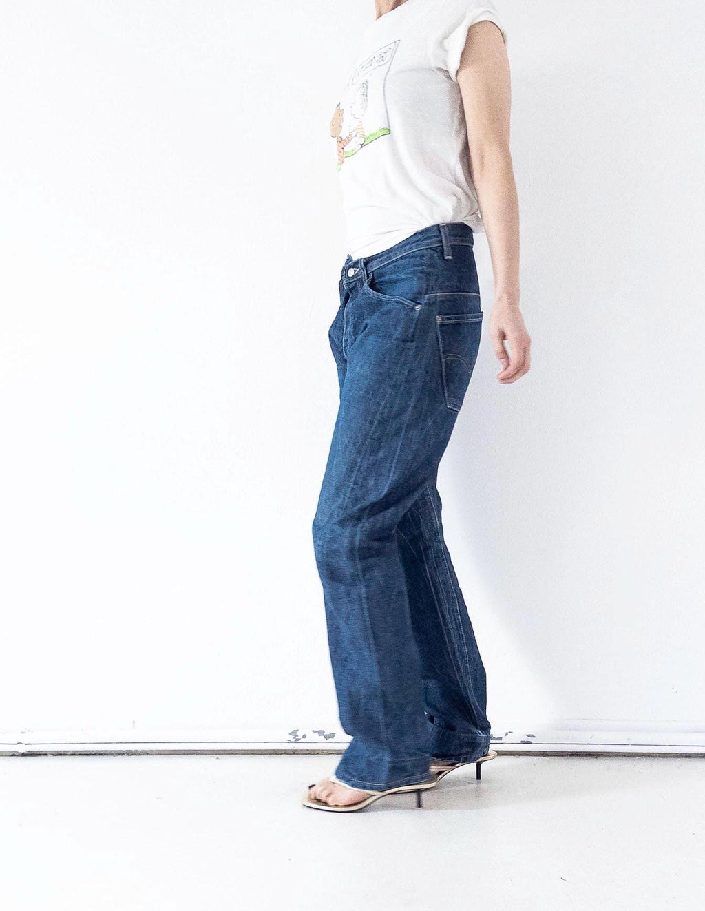 Levis Engineered Jeans W31 W34 Y2K Vintage Dark Blue Wash Button Fly Denim Made in Poland 2000