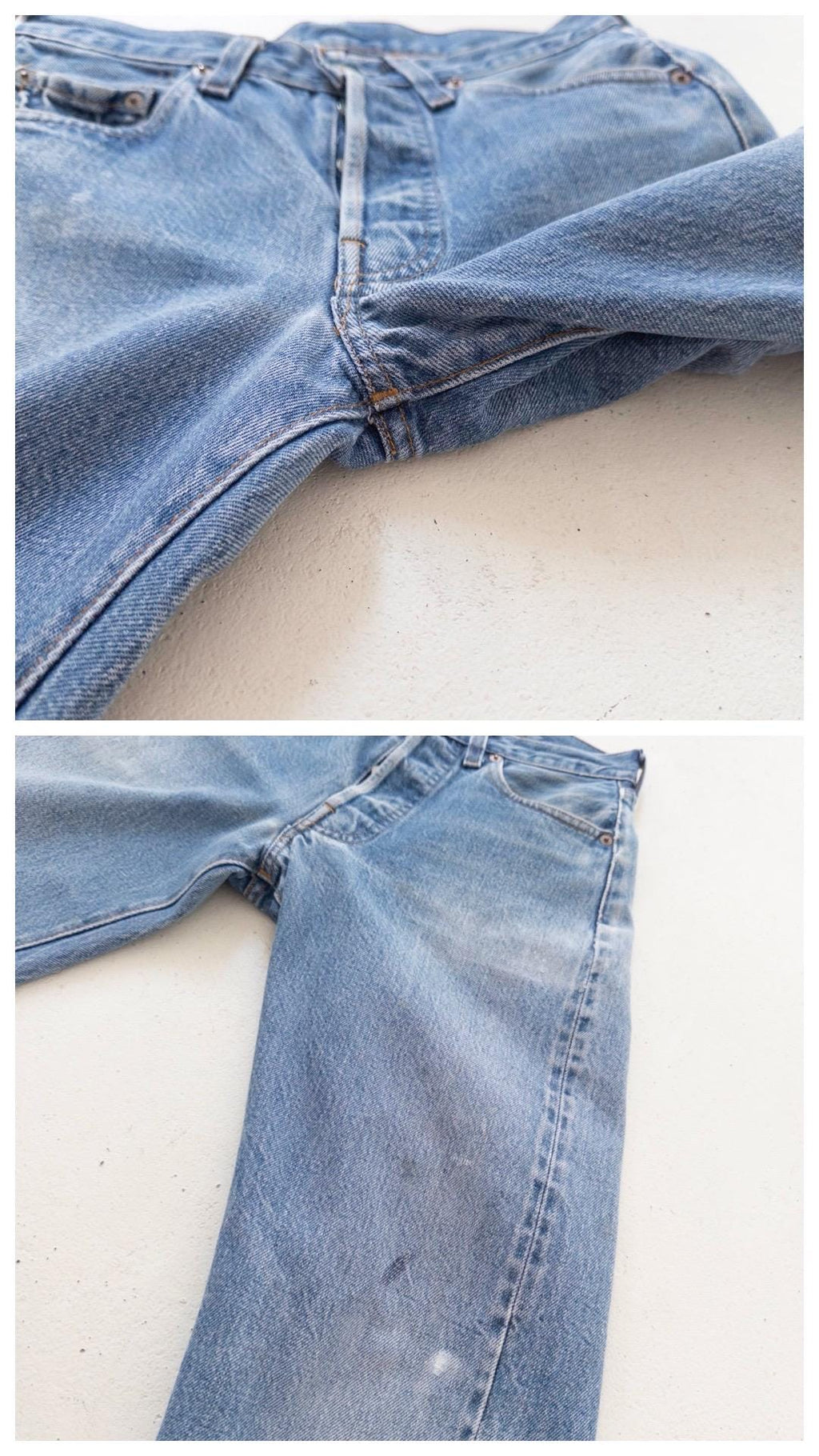 Levis 501 Selvedge Redline Jeans W25 L30 80s Vintage Made in USA Distressed Mid Blue Denim 1982