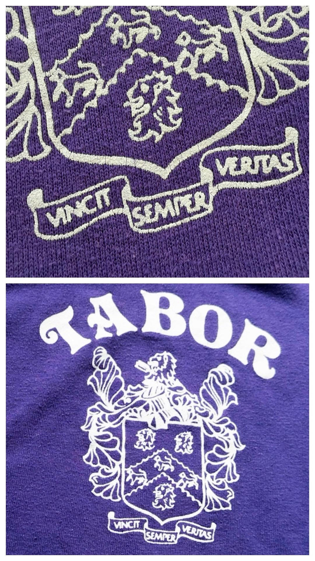 Collegiate Pacific Raglan Sweater Tabor Academy XS S 60s 70s Vintage Purple Raglan Crewneck Made in USA