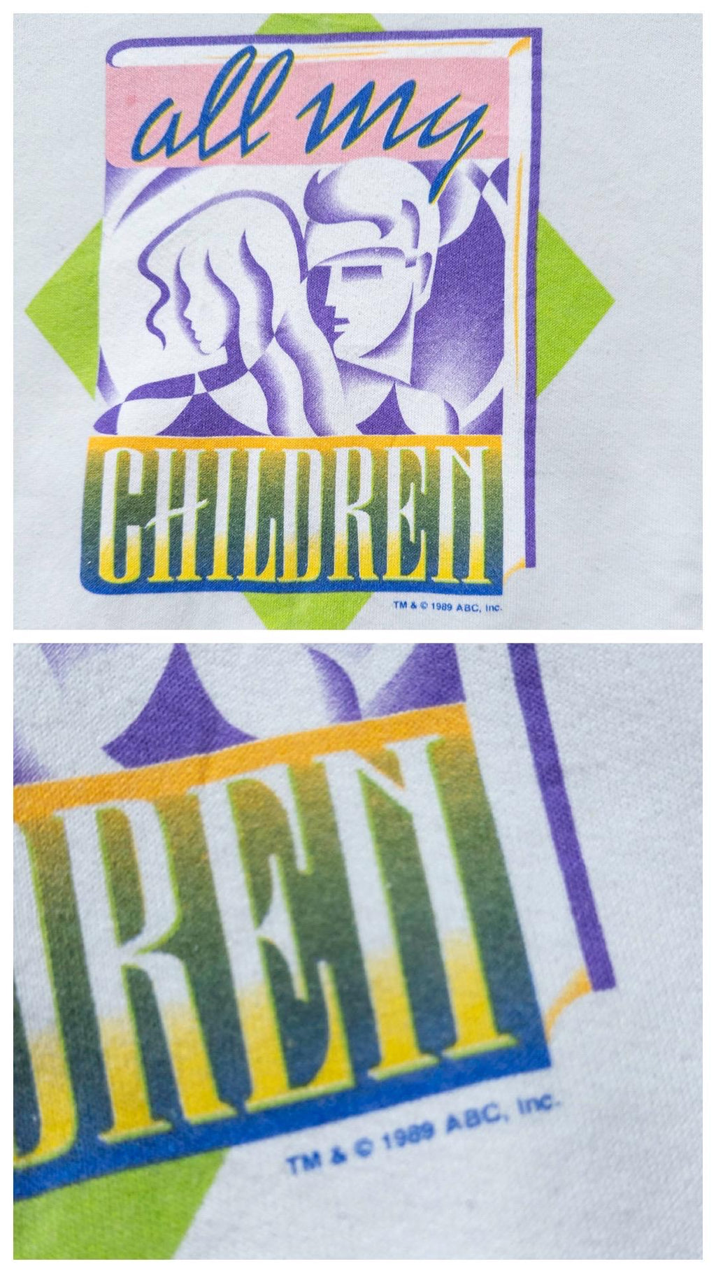 Fruit of the Loom Raglan Sweatshirt All my Children 80s Vintage M Made in USA Weißer Graphic Crewneck Sweater