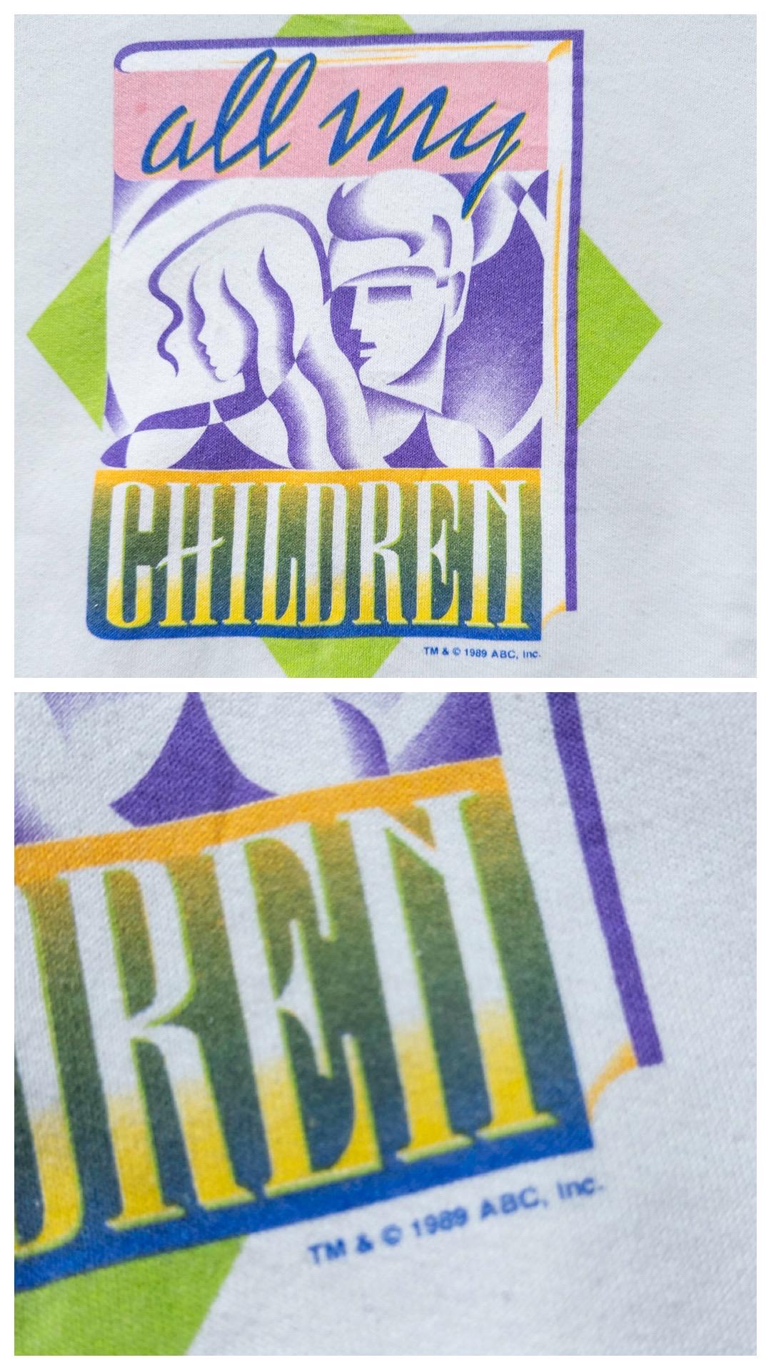 Fruit of the Loom Raglan Sweatshirt All my Children 80s Vintage M Made in USA Weißer Graphic Crewneck Sweater