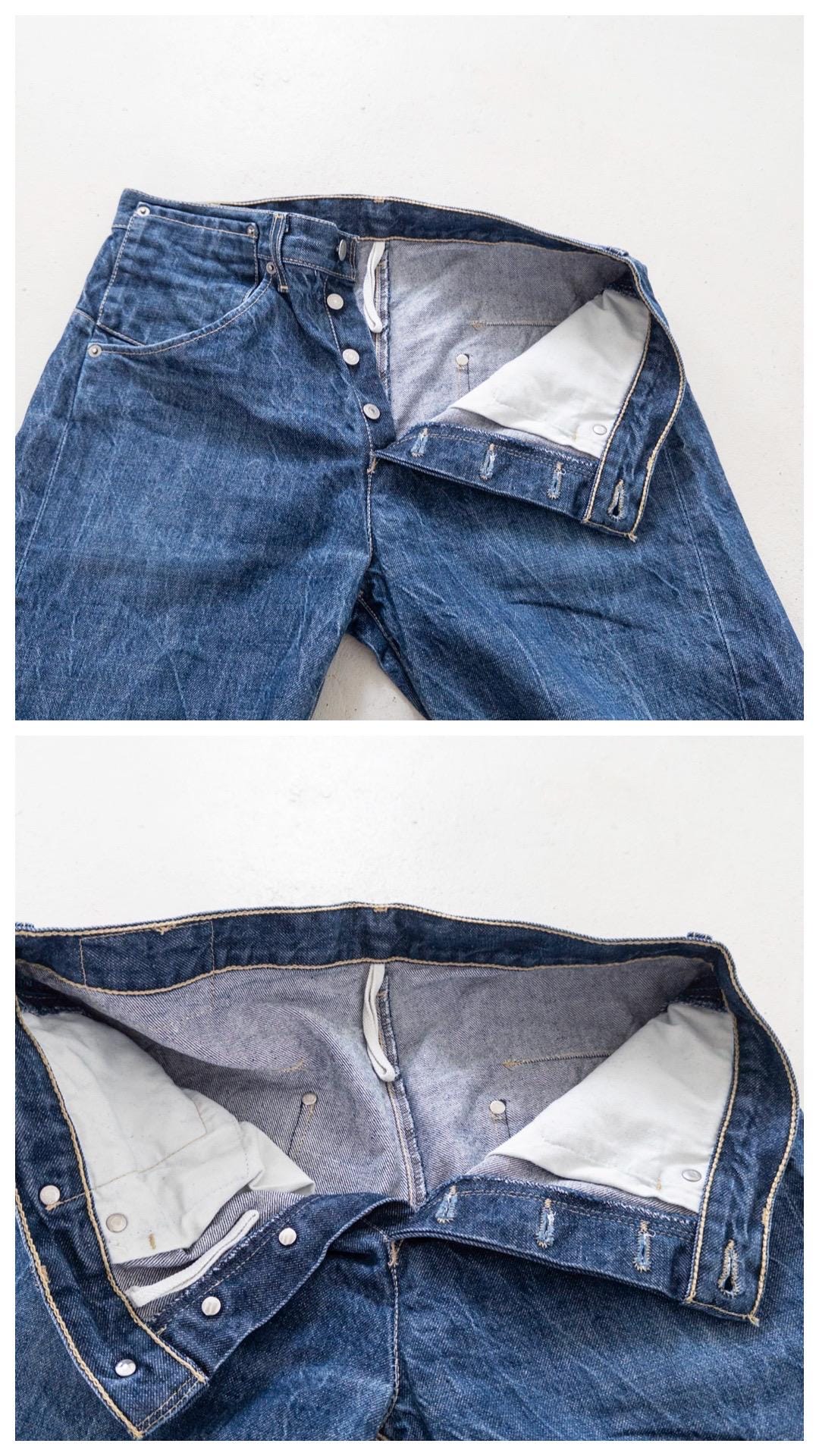 Levis Engineered Jeans W31 W34 Y2K Vintage Dark Blue Wash Button Fly Denim Made in Poland 2000