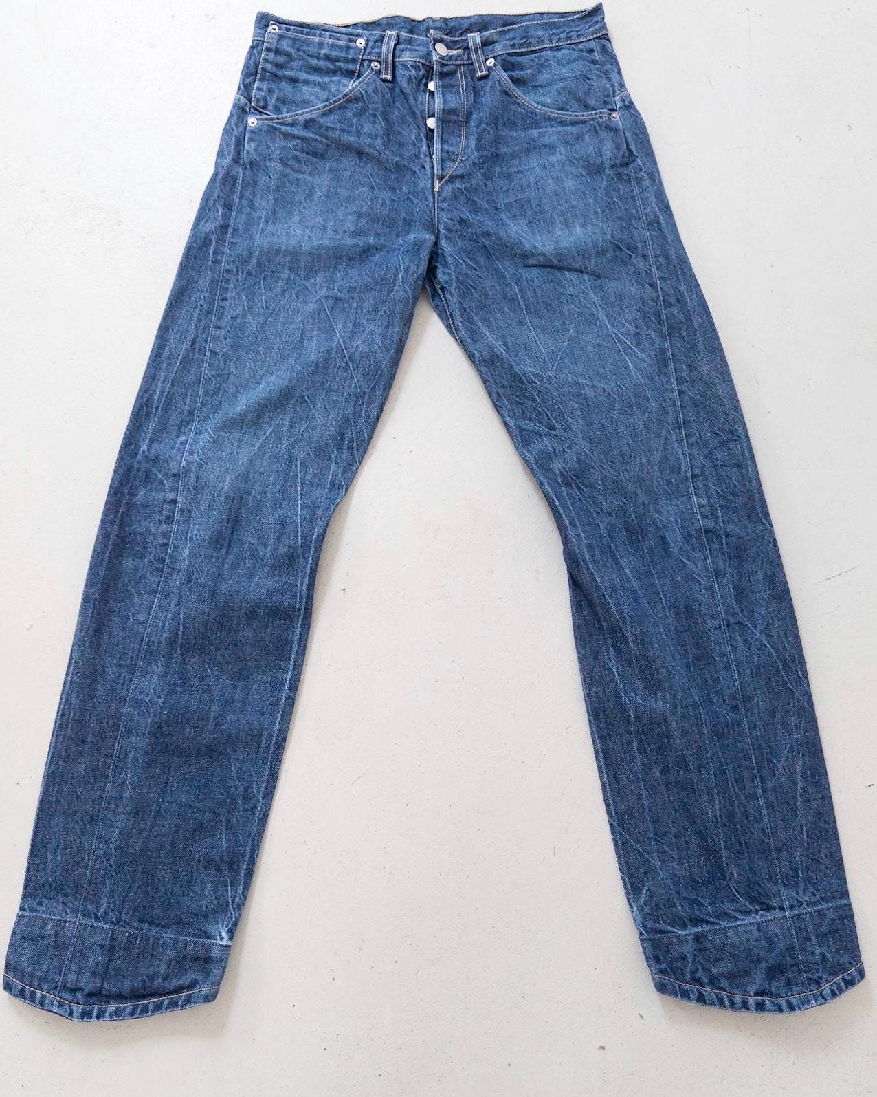 Levis Engineered Jeans W31 W34 Y2K Vintage Dark Blue Wash Button Fly Denim Made in Poland 2000